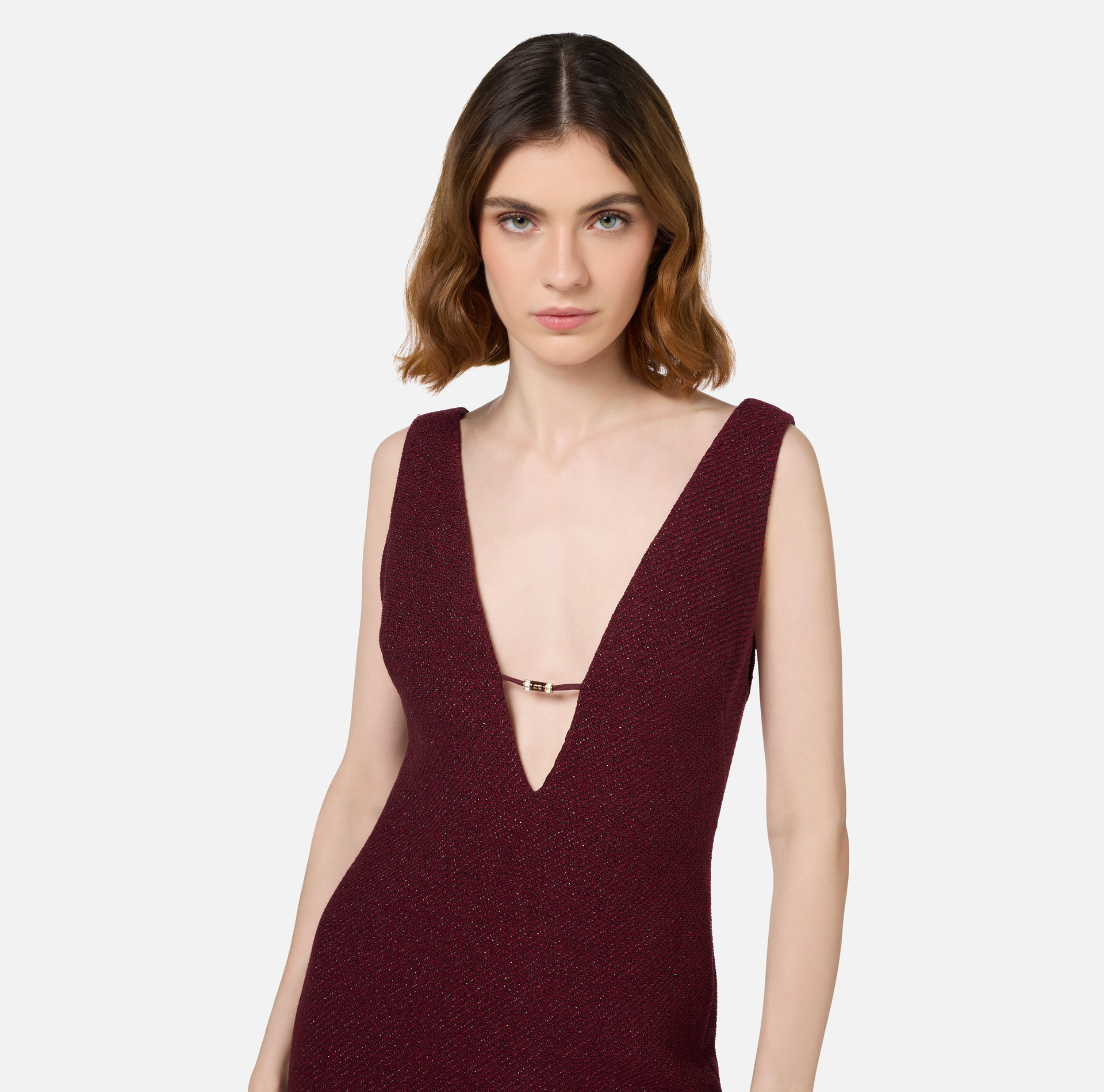 Mini-robe en tweed laminé | Elisabetta Franchi® Outlet