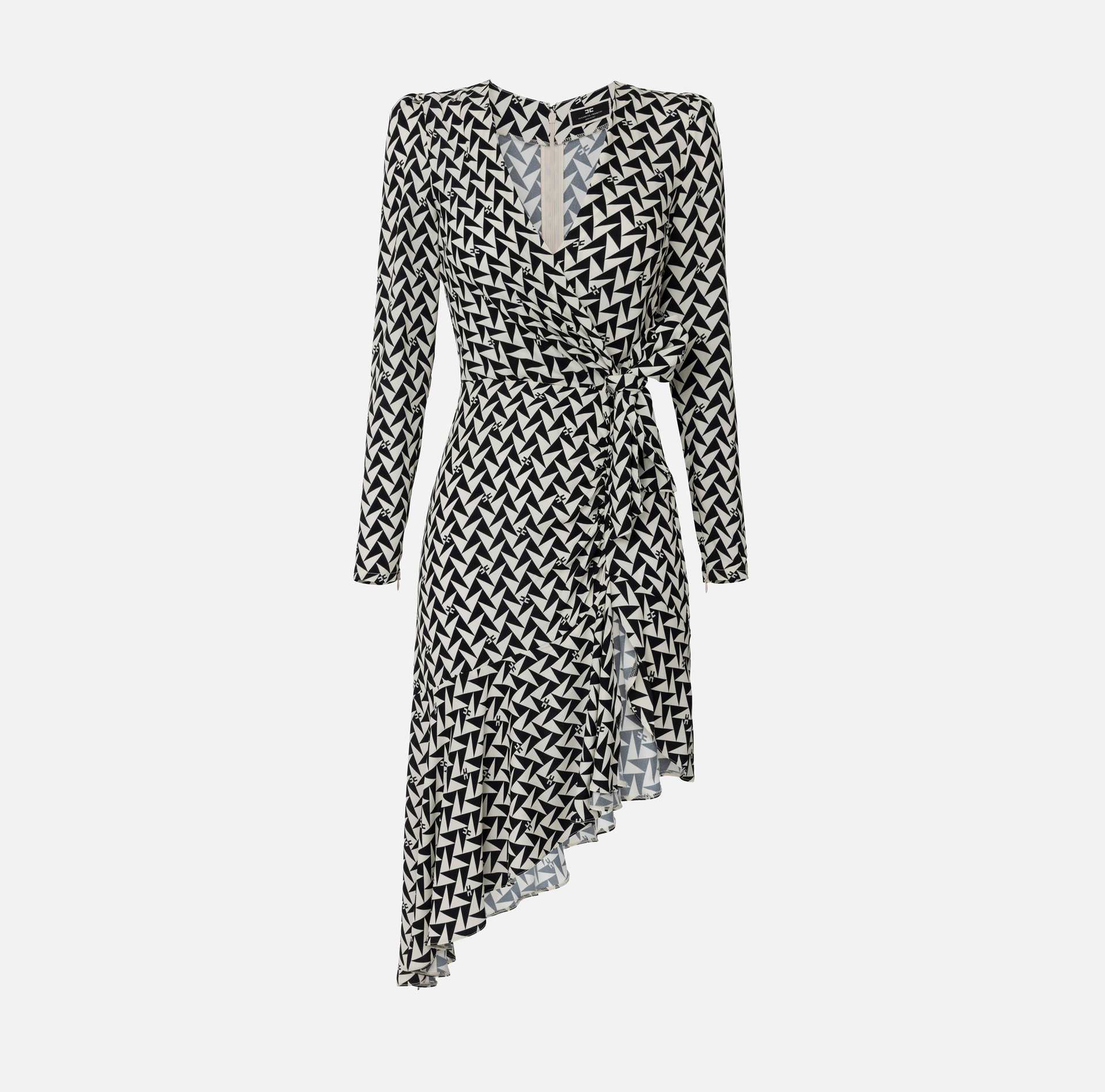 Robe midi en georgette de viscose imprimée - Elisabetta Franchi® Outlet
