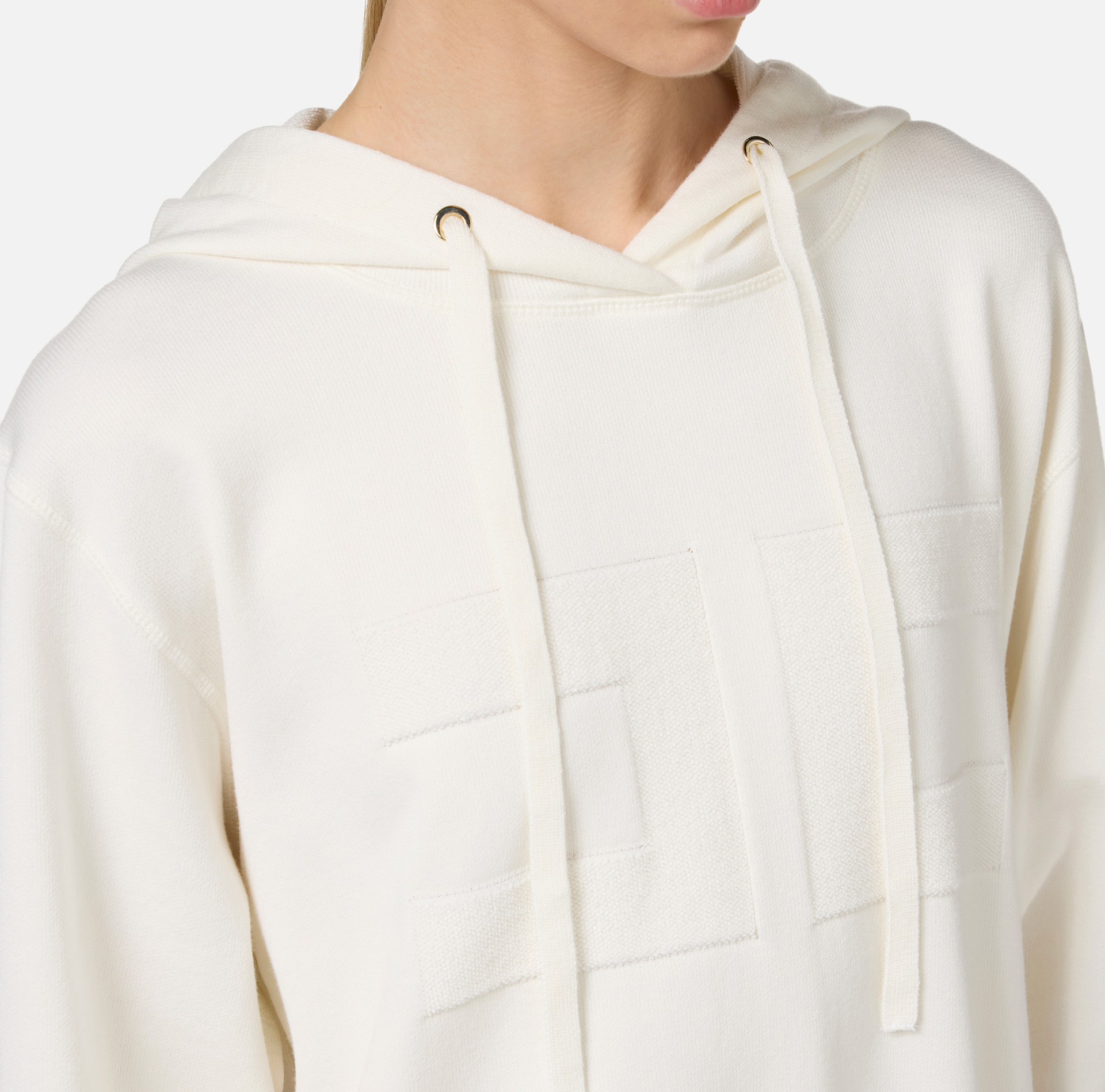 Viscose sweatshirt dress with logo embroidery | Elisabetta Franchi® Outlet