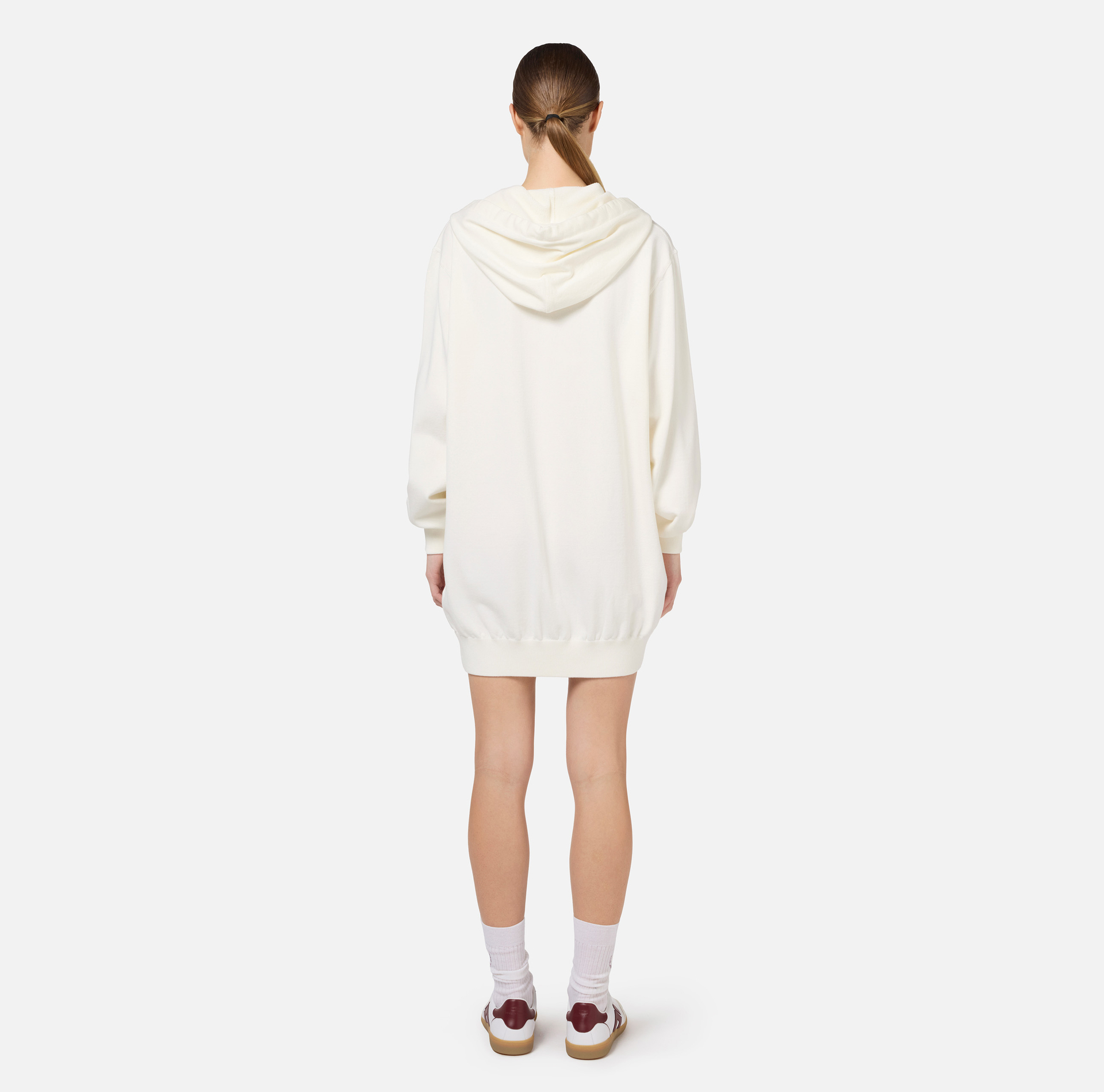 Viscose sweatshirt dress with logo embroidery | Elisabetta Franchi® Outlet