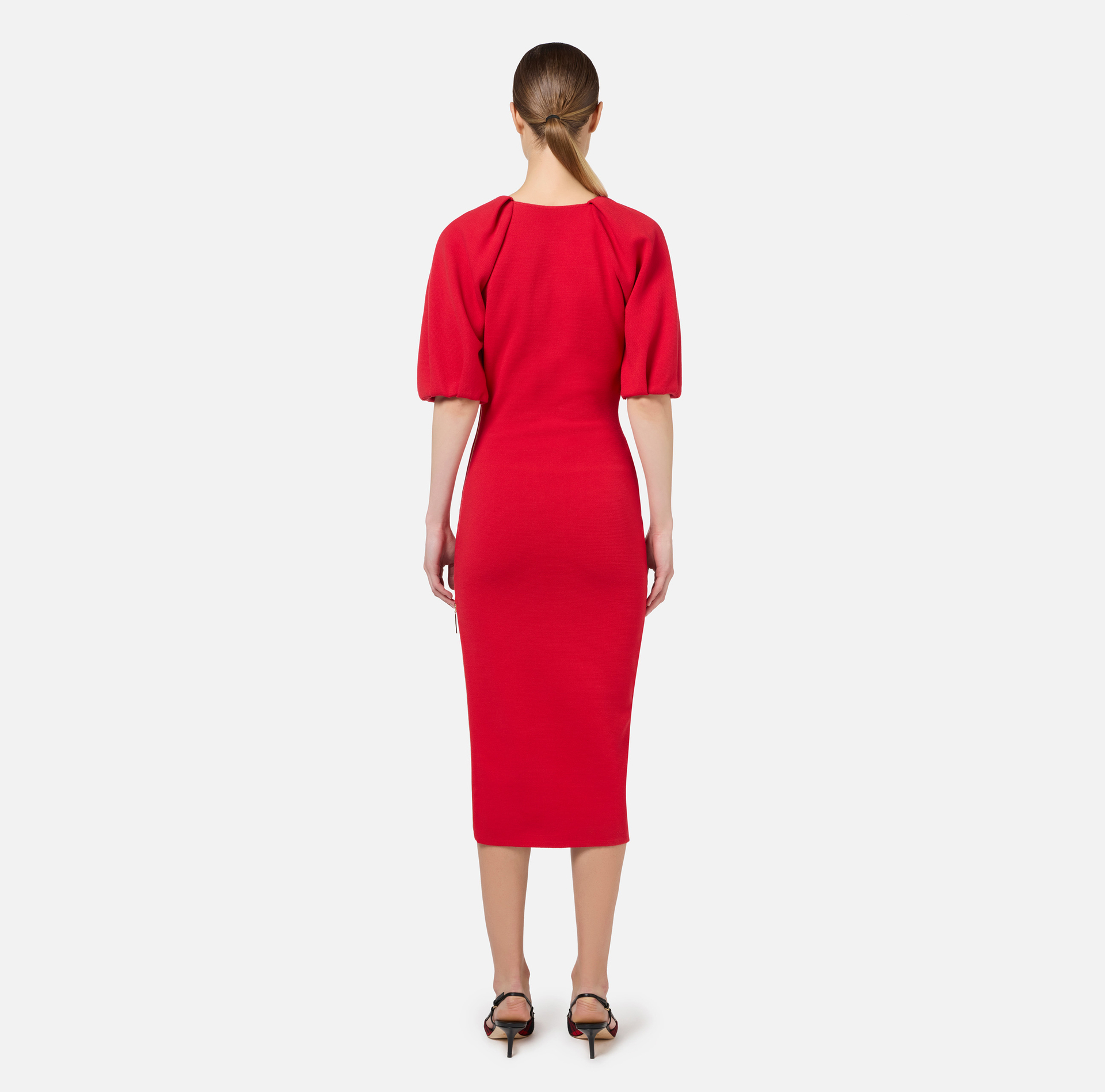 Viscose midi dress with zip detail | Elisabetta Franchi® Outlet