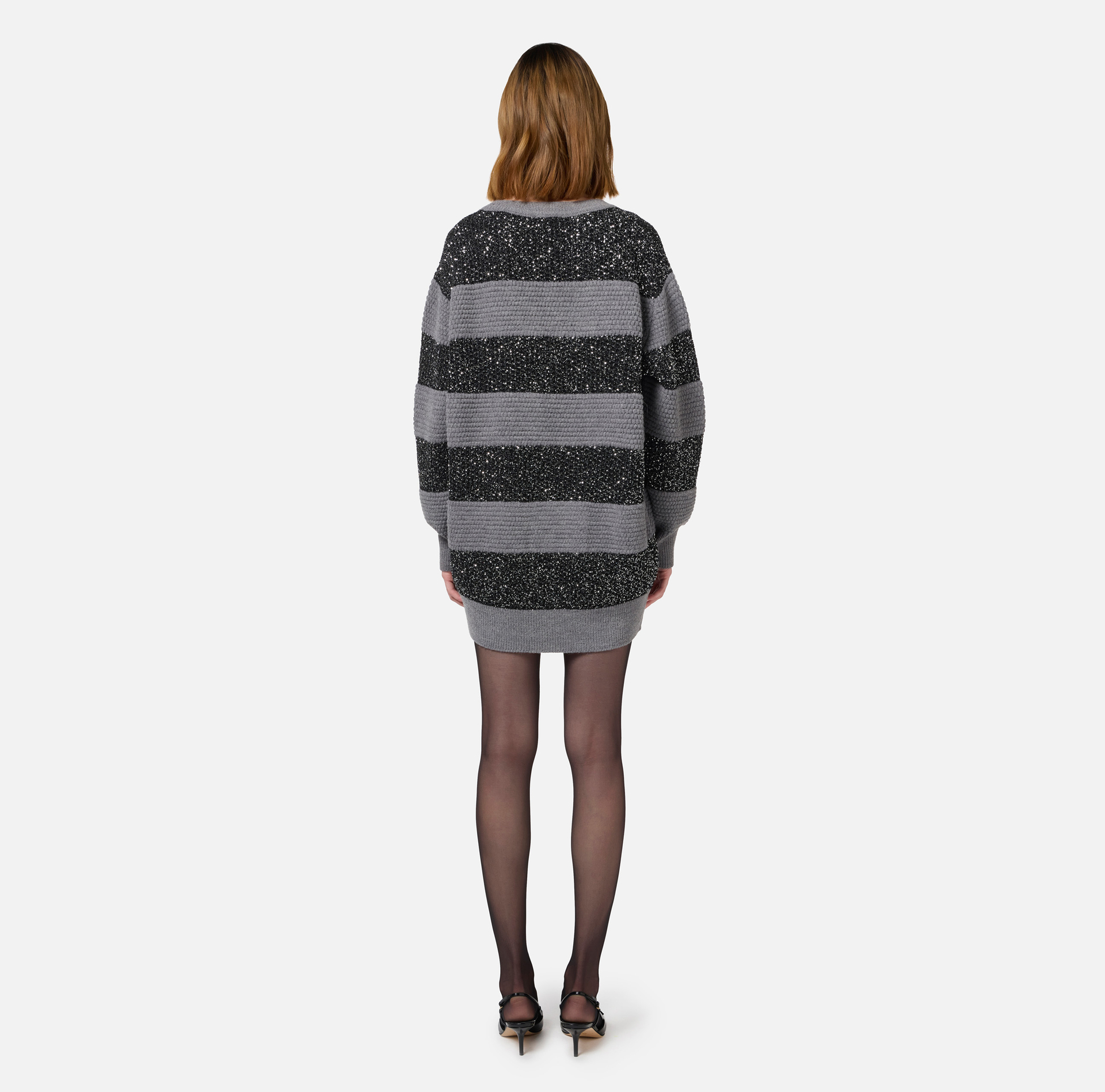 Wool striped jumper with sequin thread | Elisabetta Franchi® Outlet