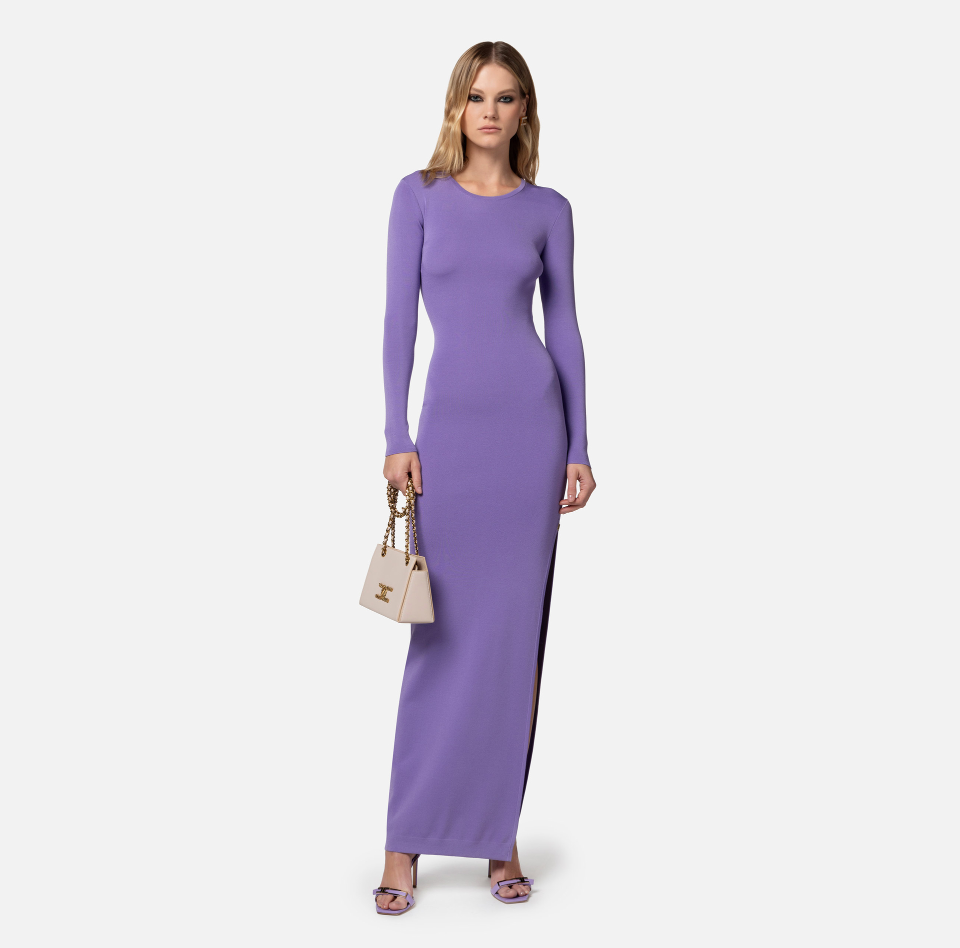 Robe Red Carpet en rayon à motif croisé - Elisabetta Franchi® Outlet