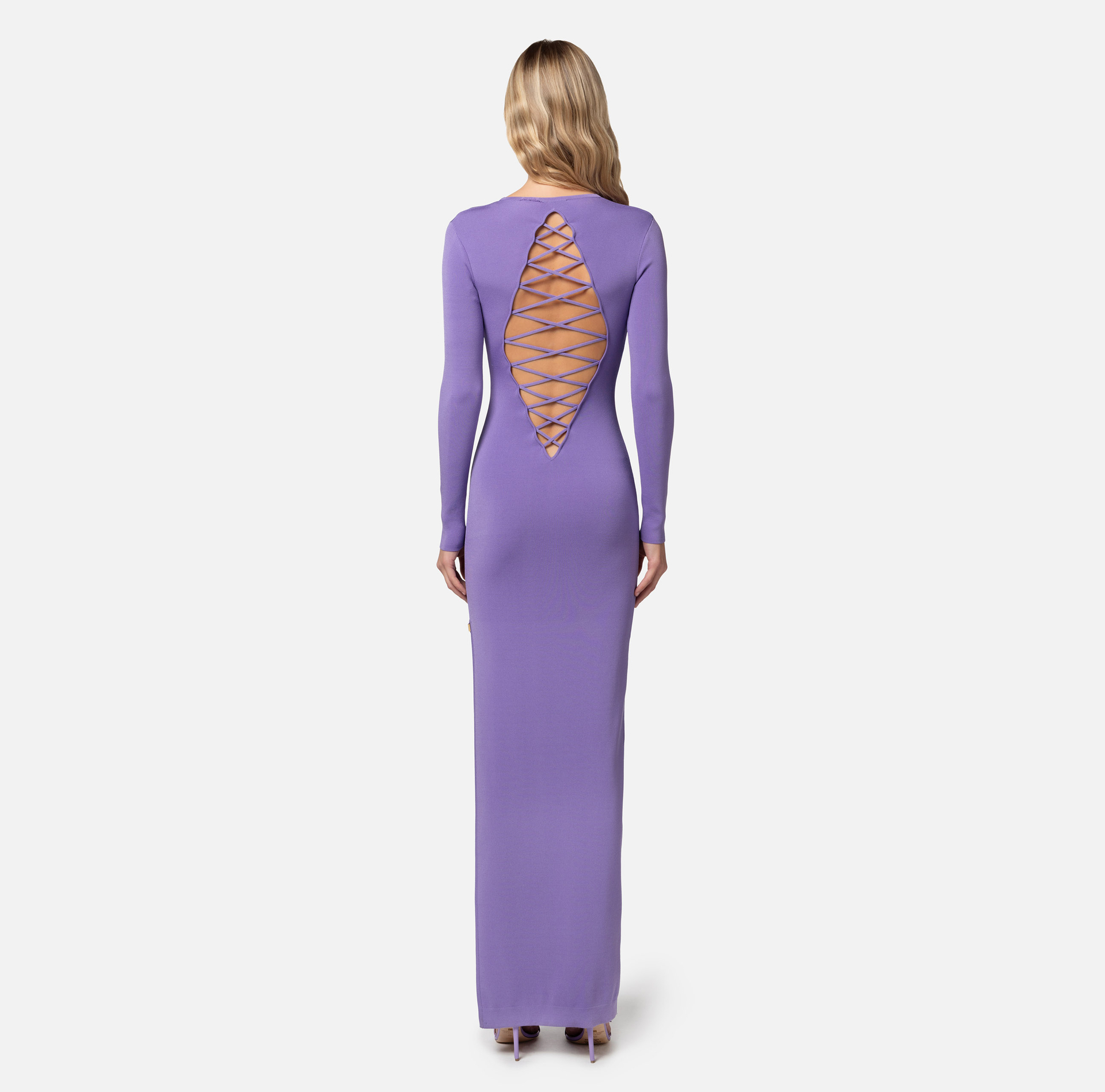 Robe Red Carpet en rayon à motif croisé - Elisabetta Franchi® Outlet