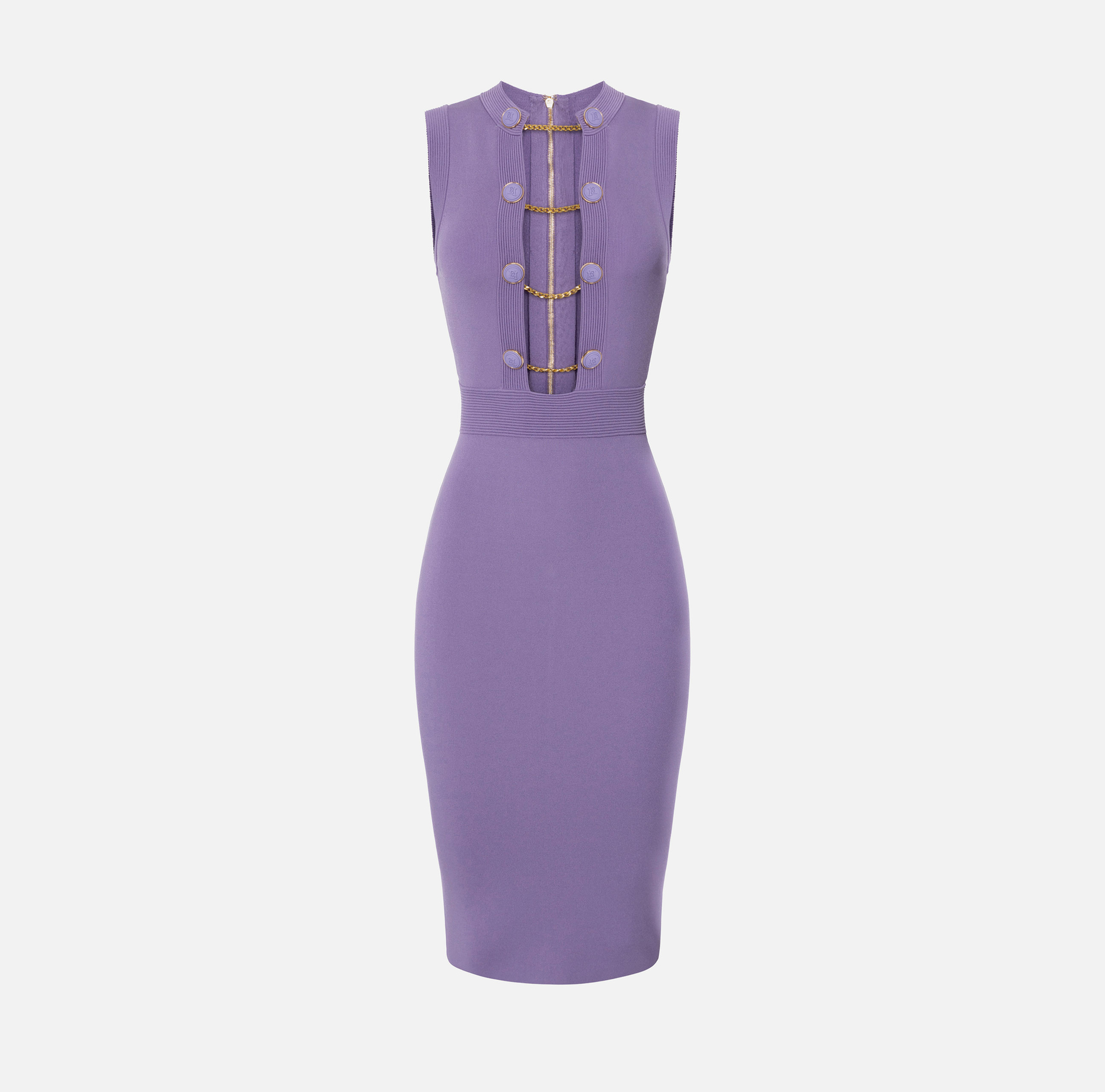Abito midi in viscosa con bottoni gemello - Elisabetta Franchi® Outlet