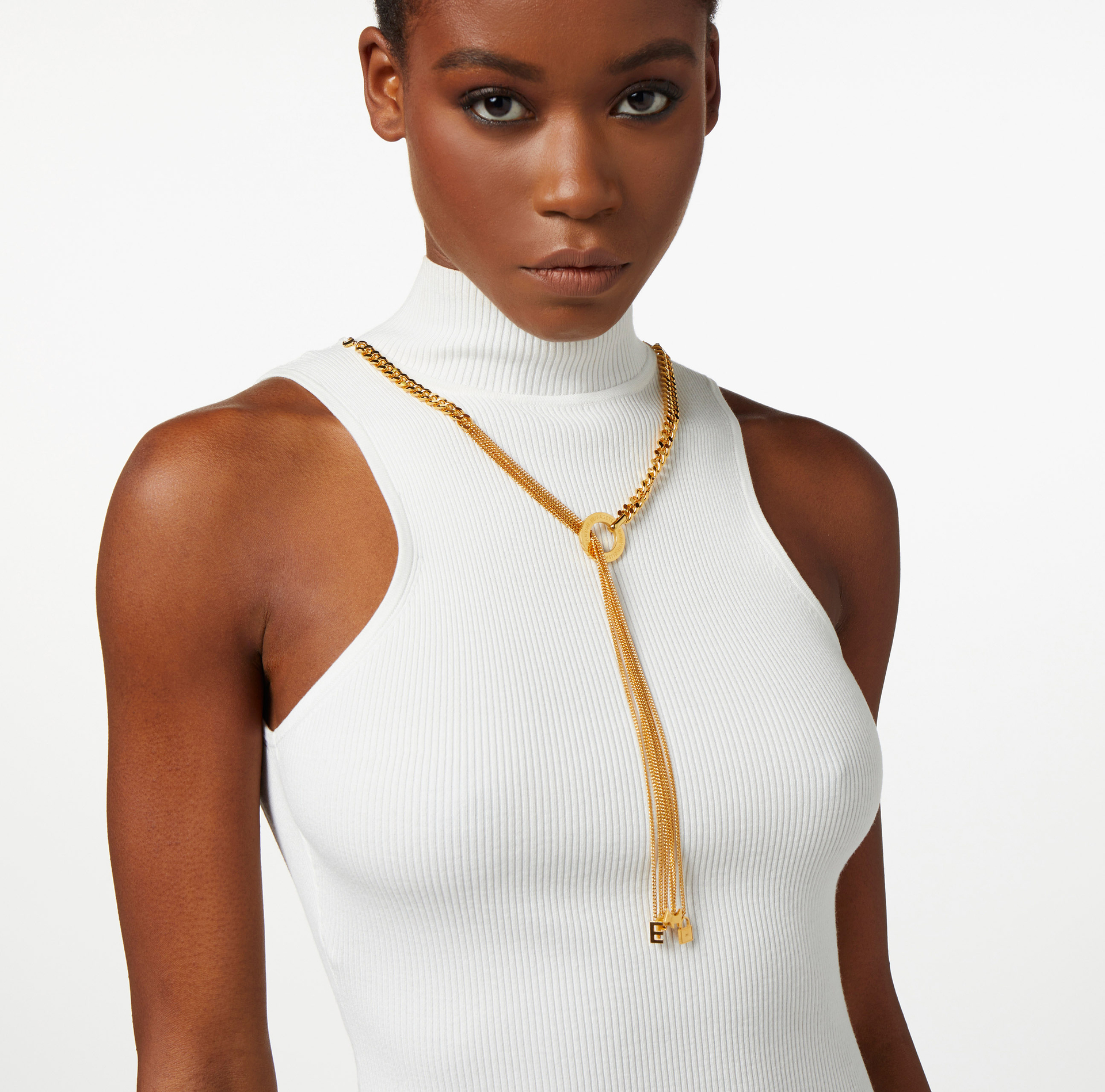 Midi dress in ribbed viscose fabric with back cut-out - Elisabetta Franchi® Outlet