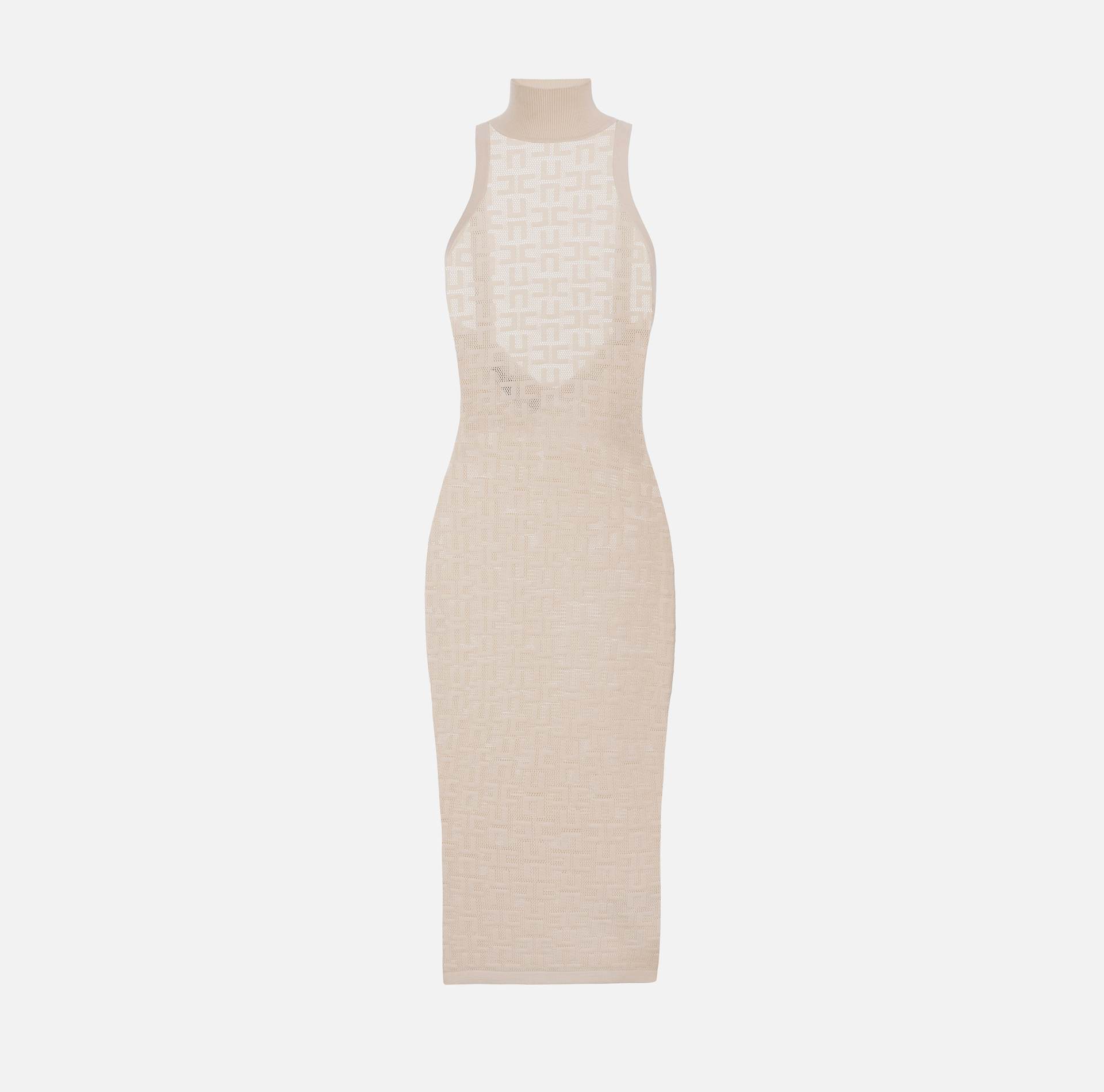 Openwork knit viscose midi dress - Elisabetta Franchi® Outlet