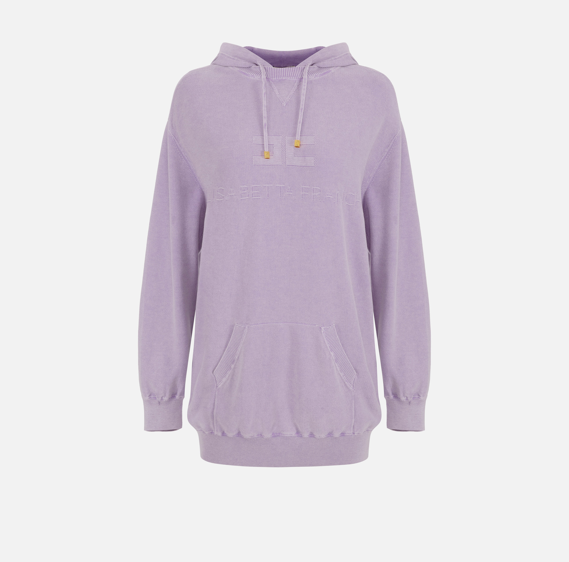 Cotton stone wash sweatshirt dress - Elisabetta Franchi® Outlet
