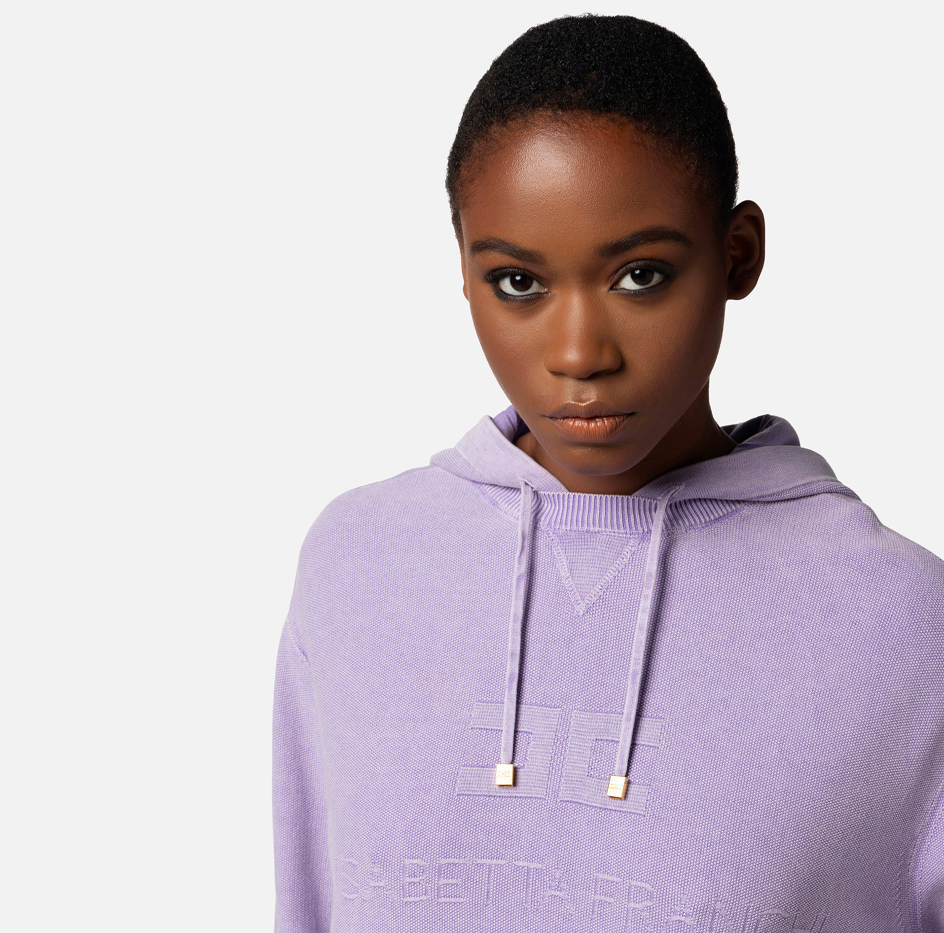 Cotton stone wash sweatshirt dress - Elisabetta Franchi® Outlet