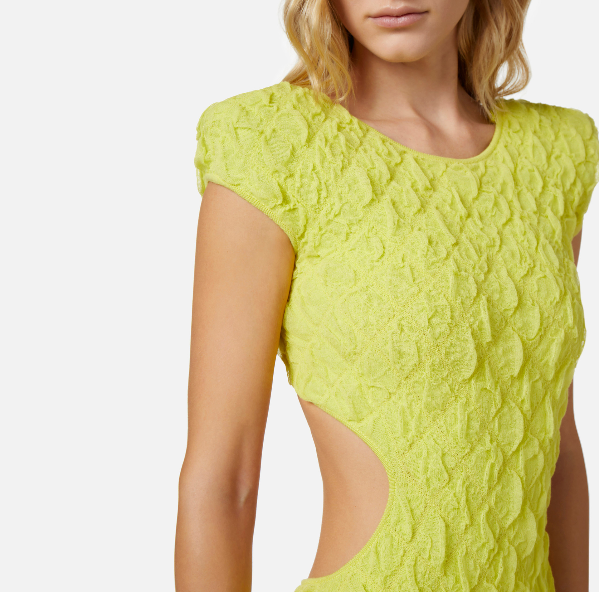 Red carpet dress in embossed viscose - Elisabetta Franchi® Outlet