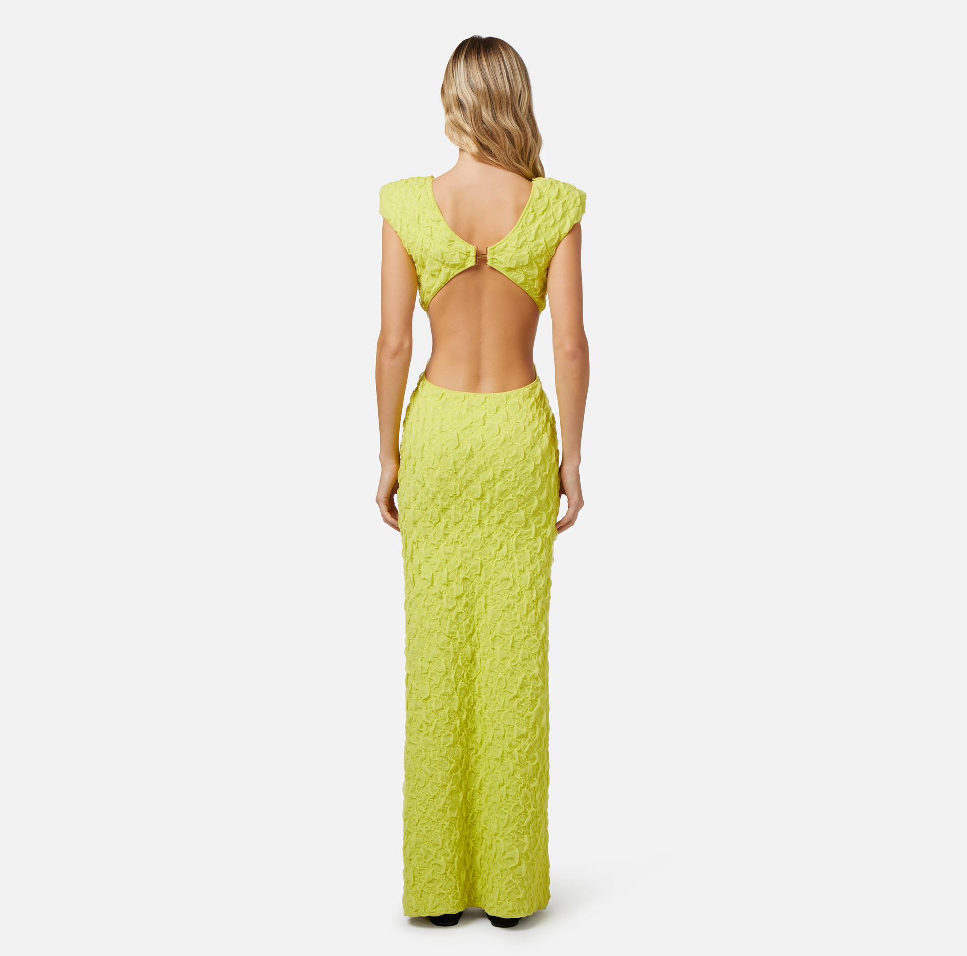 Red carpet dress in embossed viscose - Elisabetta Franchi® Outlet