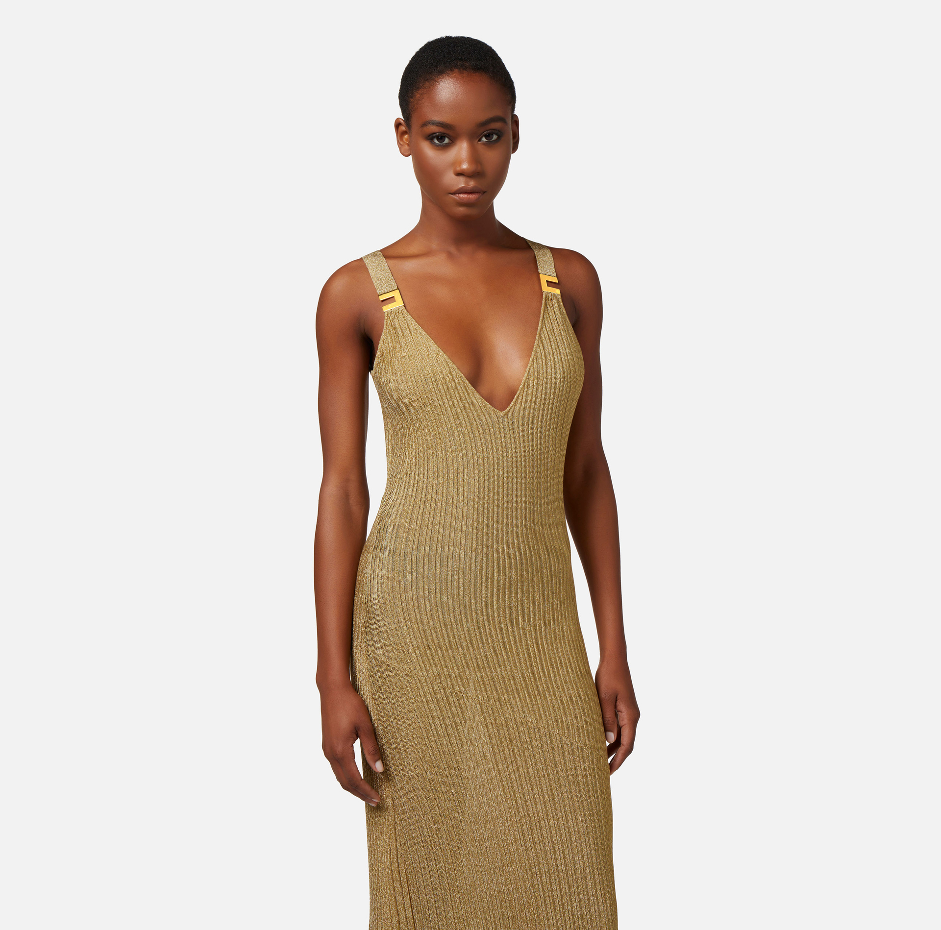 Abito red carpet in viscosa metallizzata - Elisabetta Franchi® Outlet