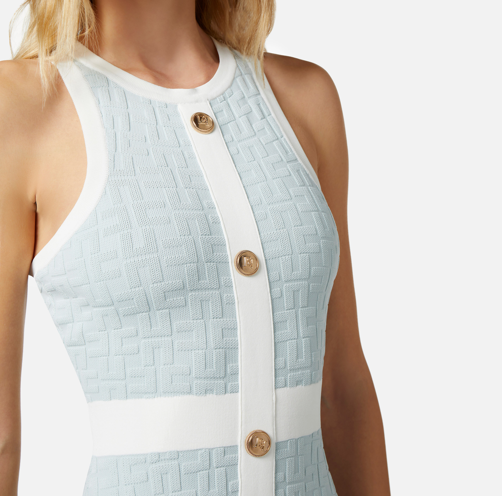 Midi-Kleid aus Präge-Viskose - Elisabetta Franchi® Outlet