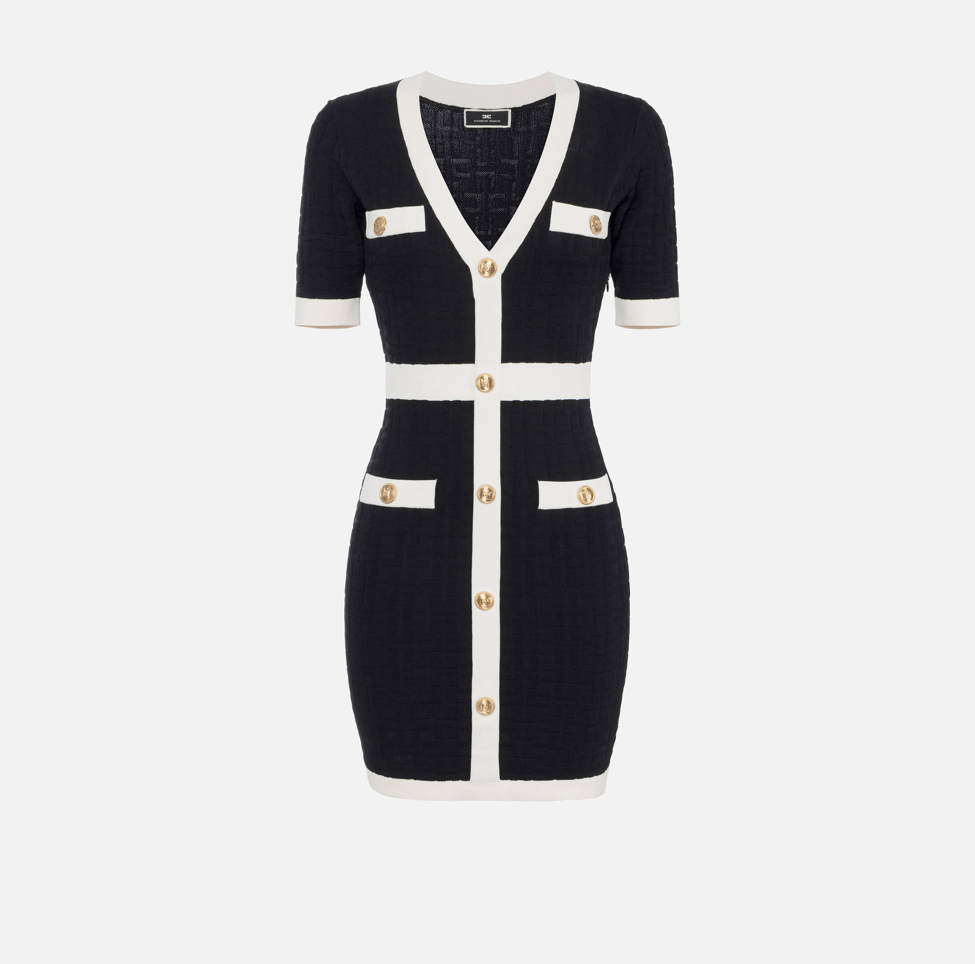 Embossed viscose mini-dress - Elisabetta Franchi® Outlet