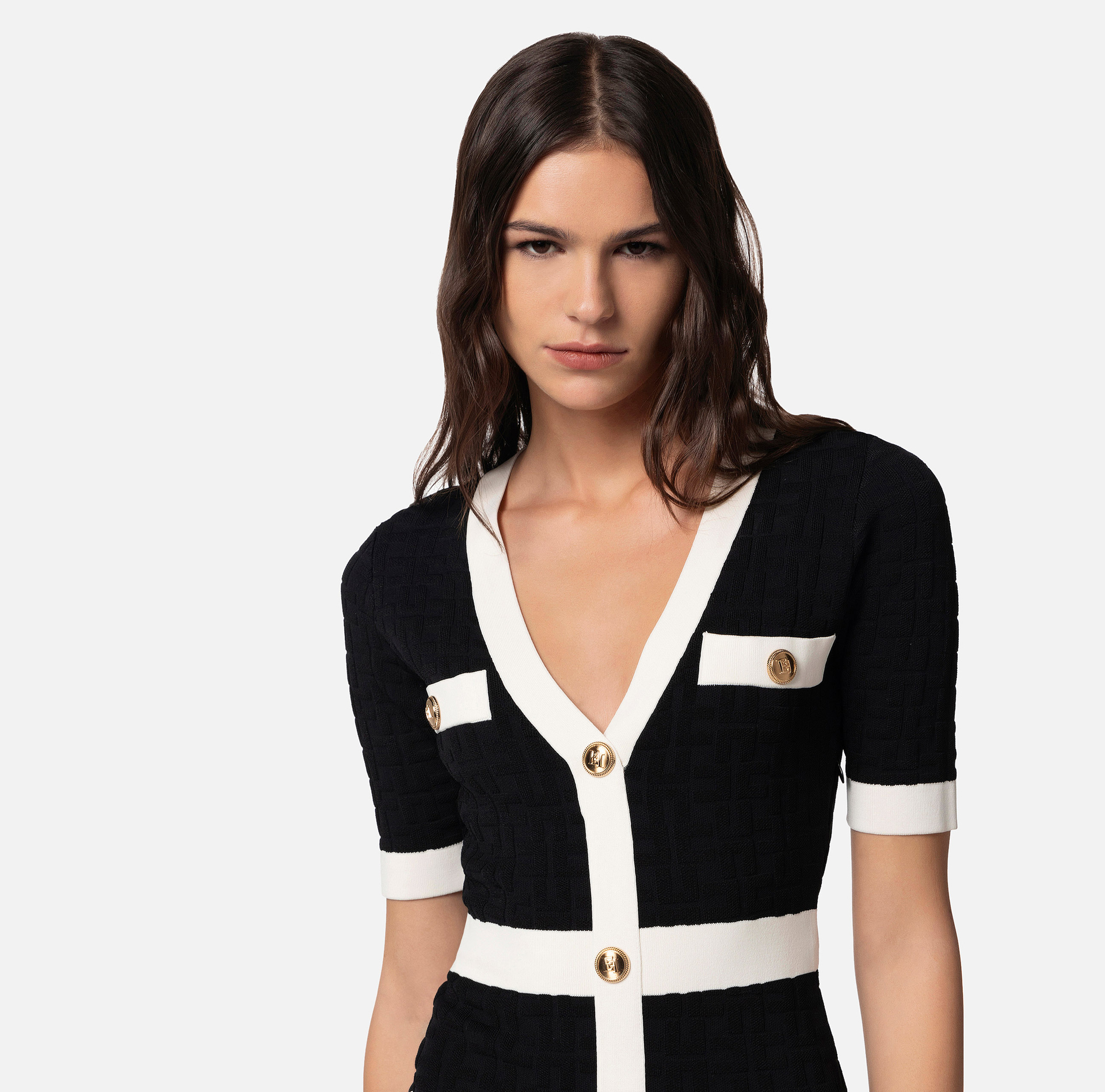 Embossed viscose mini-dress - Elisabetta Franchi® Outlet