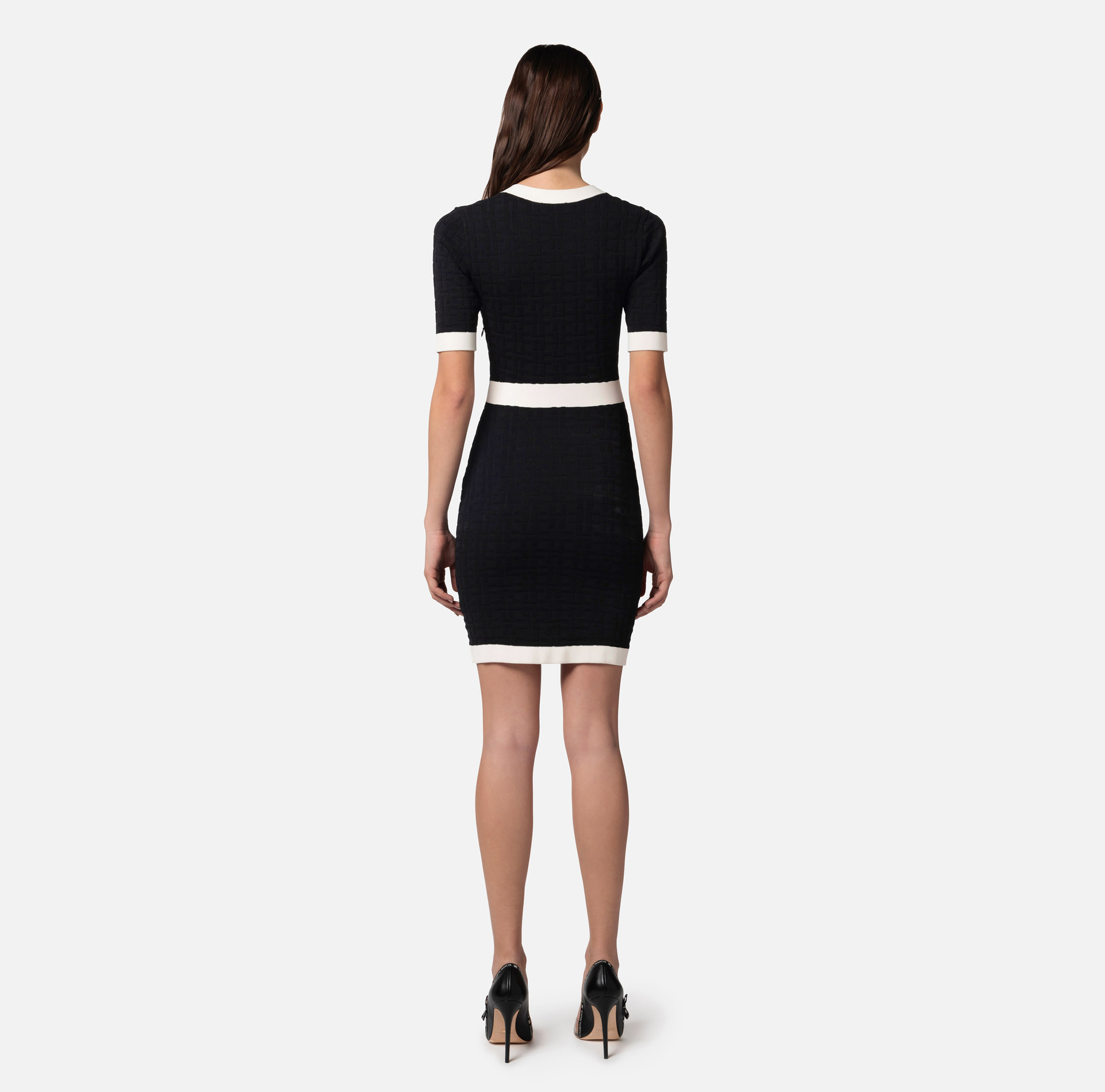 Embossed viscose mini-dress - Elisabetta Franchi® Outlet