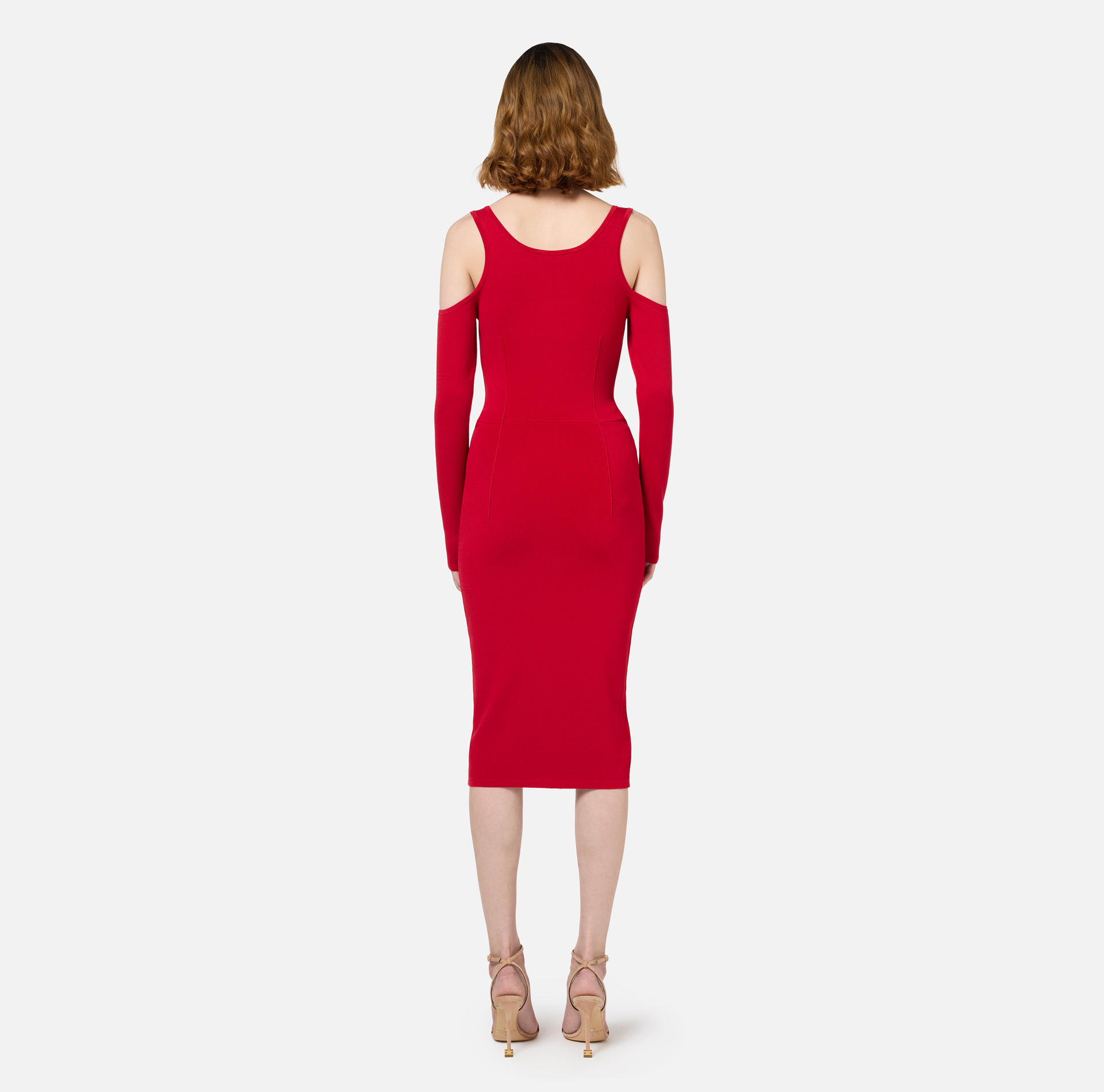 Viscose midi dress with zip | Elisabetta Franchi® Outlet
