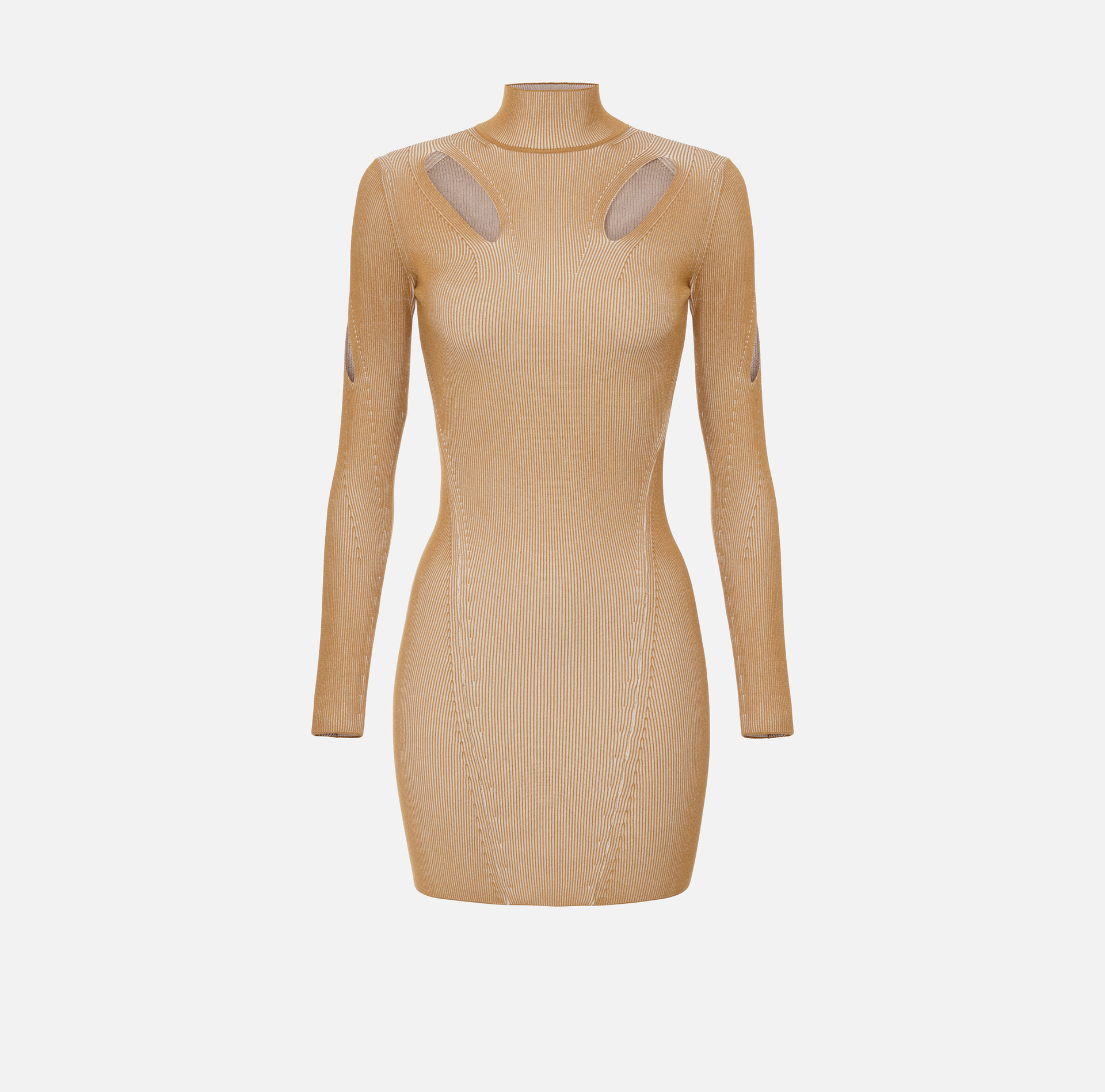 Miniabito in viscosa a costine con cut-out | Elisabetta Franchi® Outlet