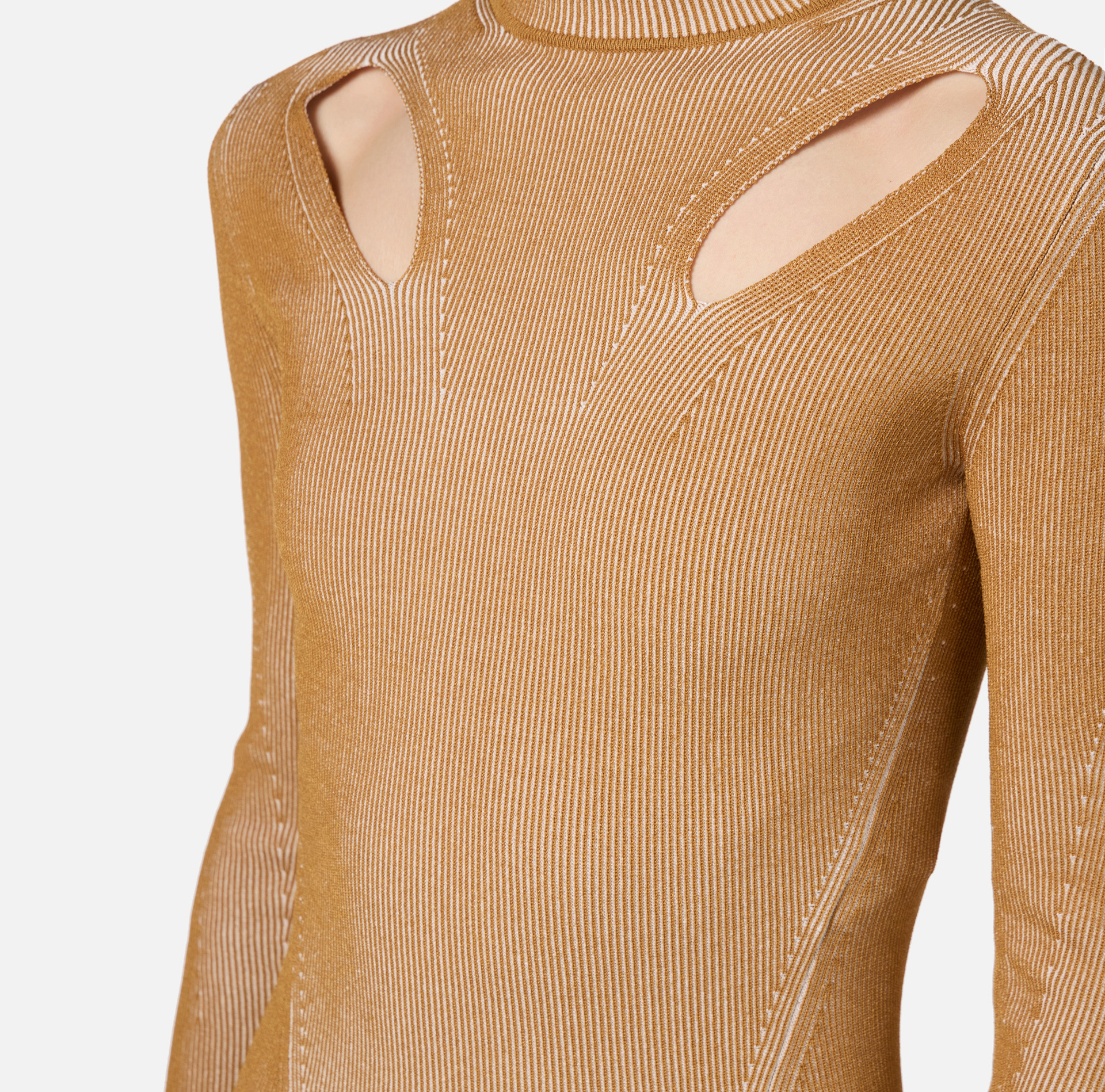 Miniabito in viscosa a costine con cut-out | Elisabetta Franchi® Outlet