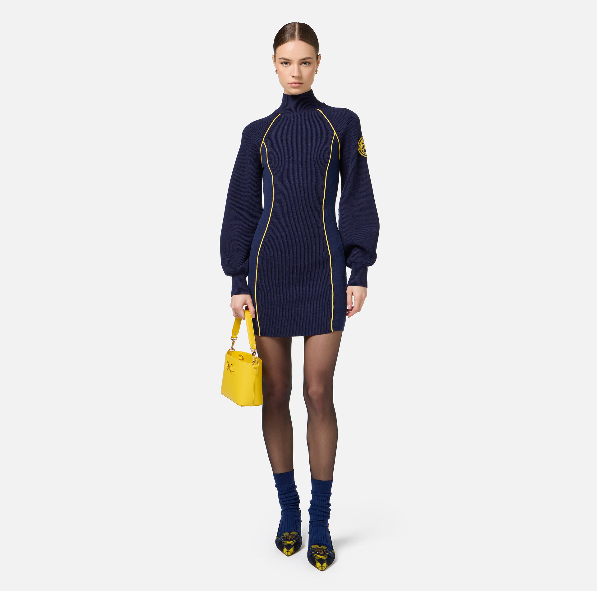 Mini-robe en viscose avec patch logo | Elisabetta Franchi® Outlet