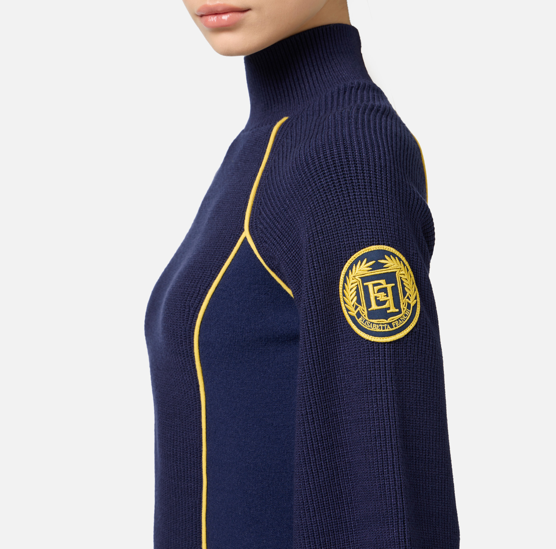 Viscose mini-dress with logo patch | Elisabetta Franchi® Outlet