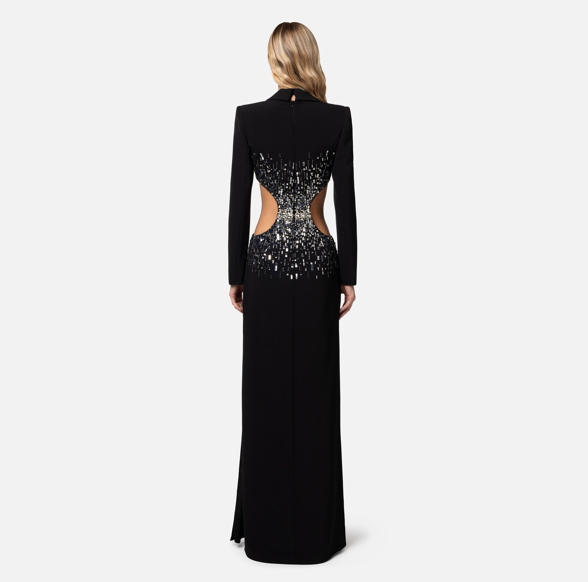 Red carper dress in crêpe fabric with cut-out and embroidery - Elisabetta Franchi® Outlet