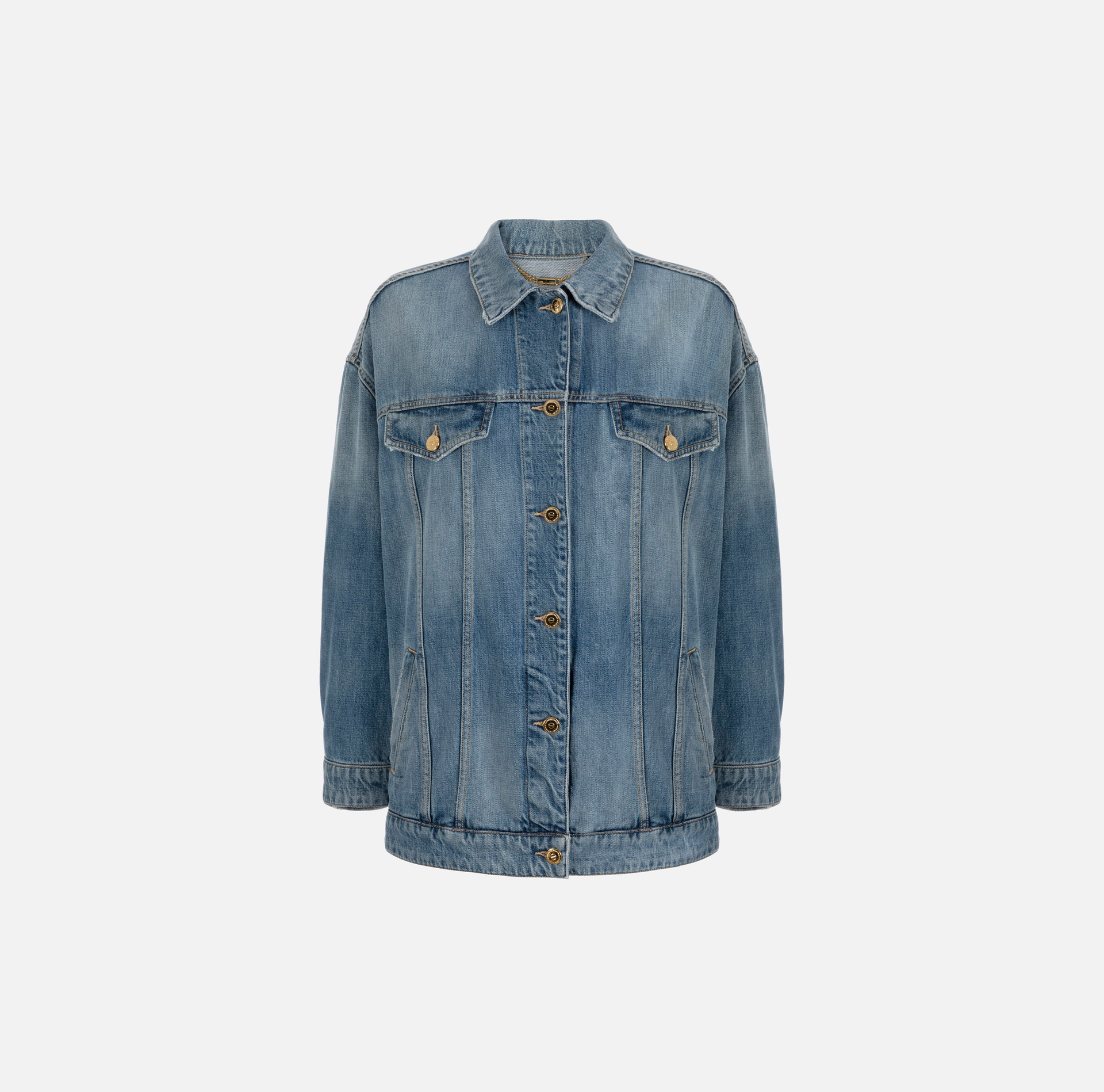 Oversized denim jacket - Elisabetta Franchi® Outlet