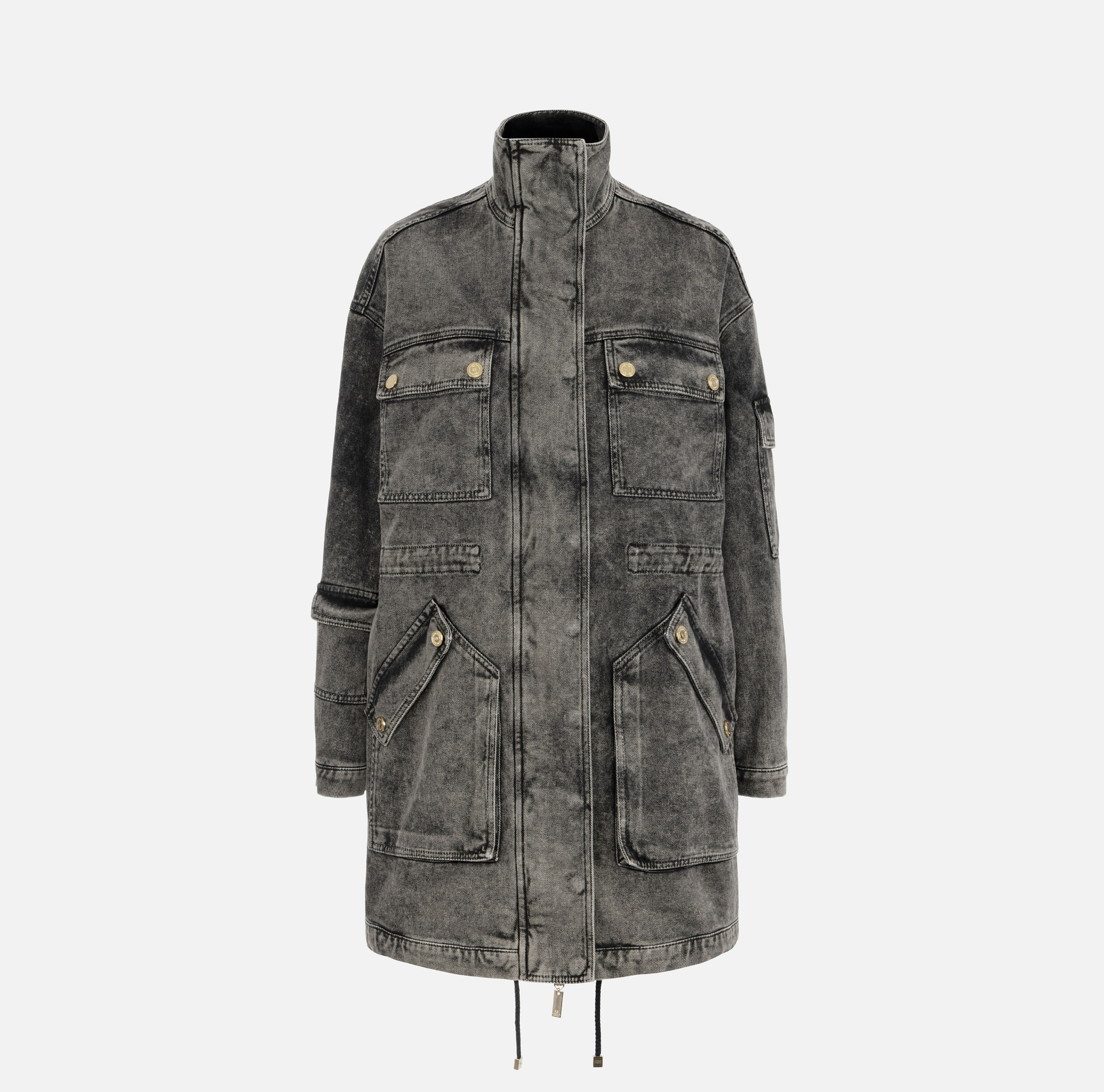 Parka over in denim | Elisabetta Franchi® Outlet