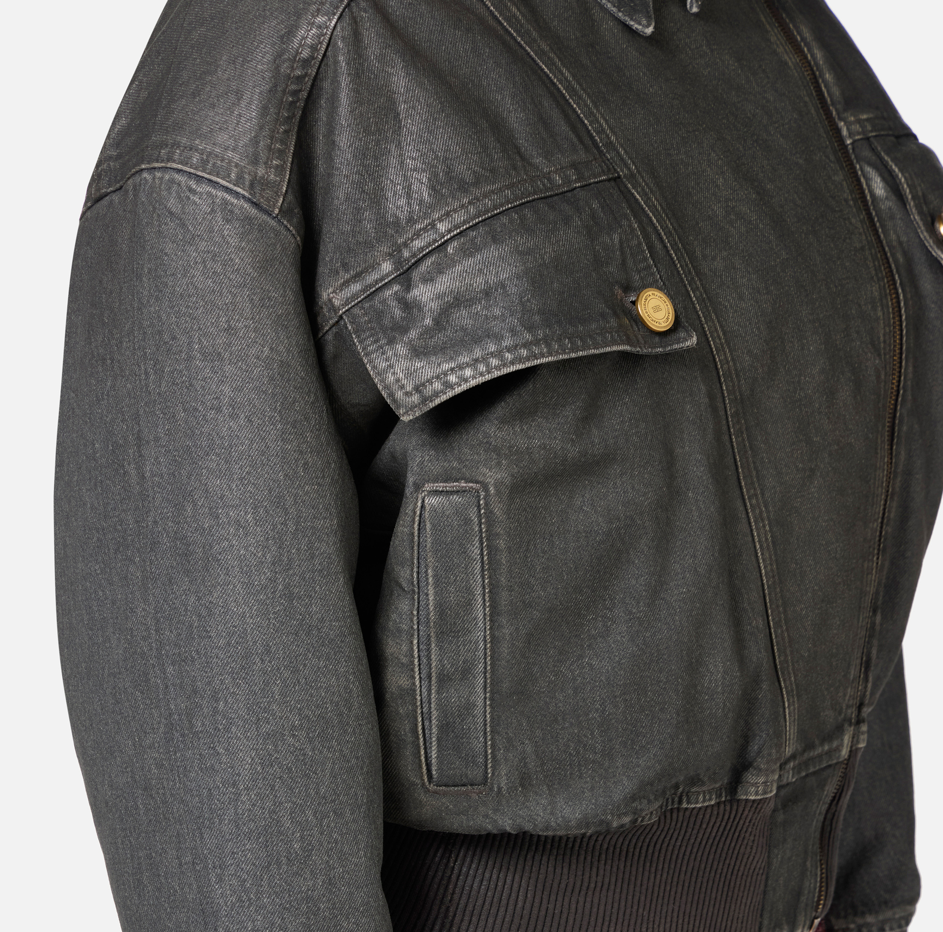 Shiny crackle denim jacket - Elisabetta Franchi® Outlet