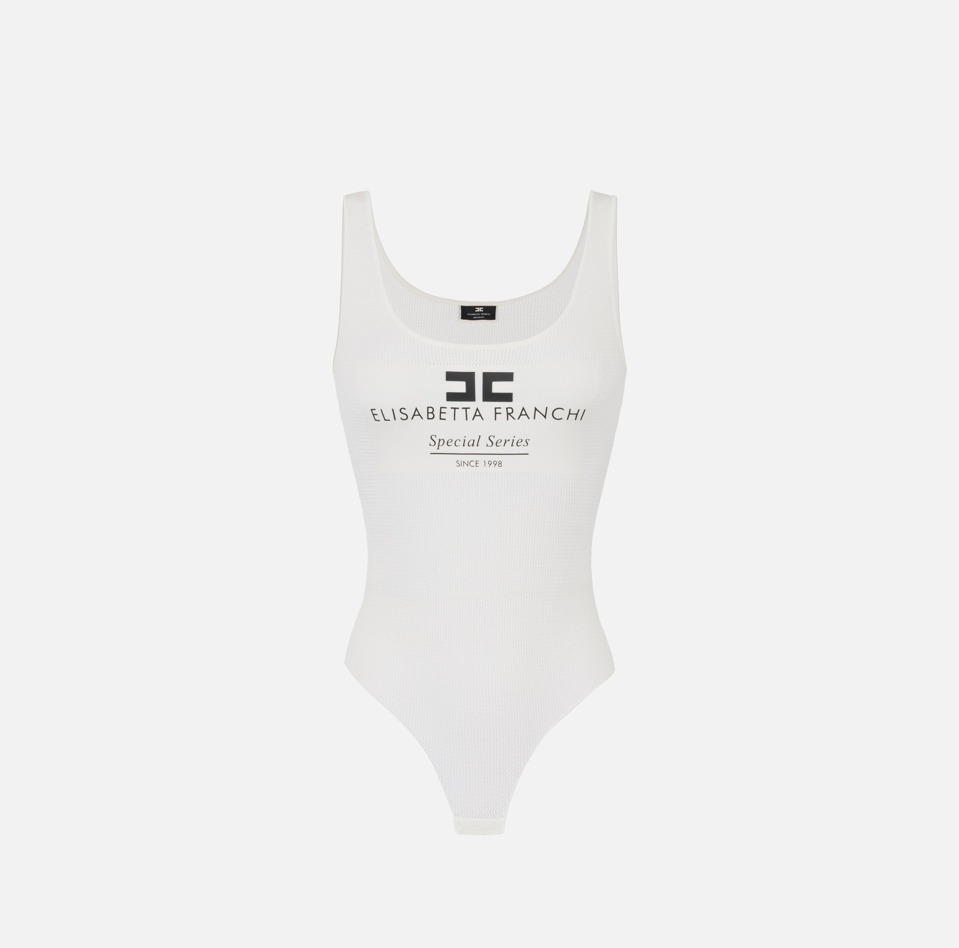 Body de viscosa punto malla con engastado | Elisabetta Franchi® Outlet
