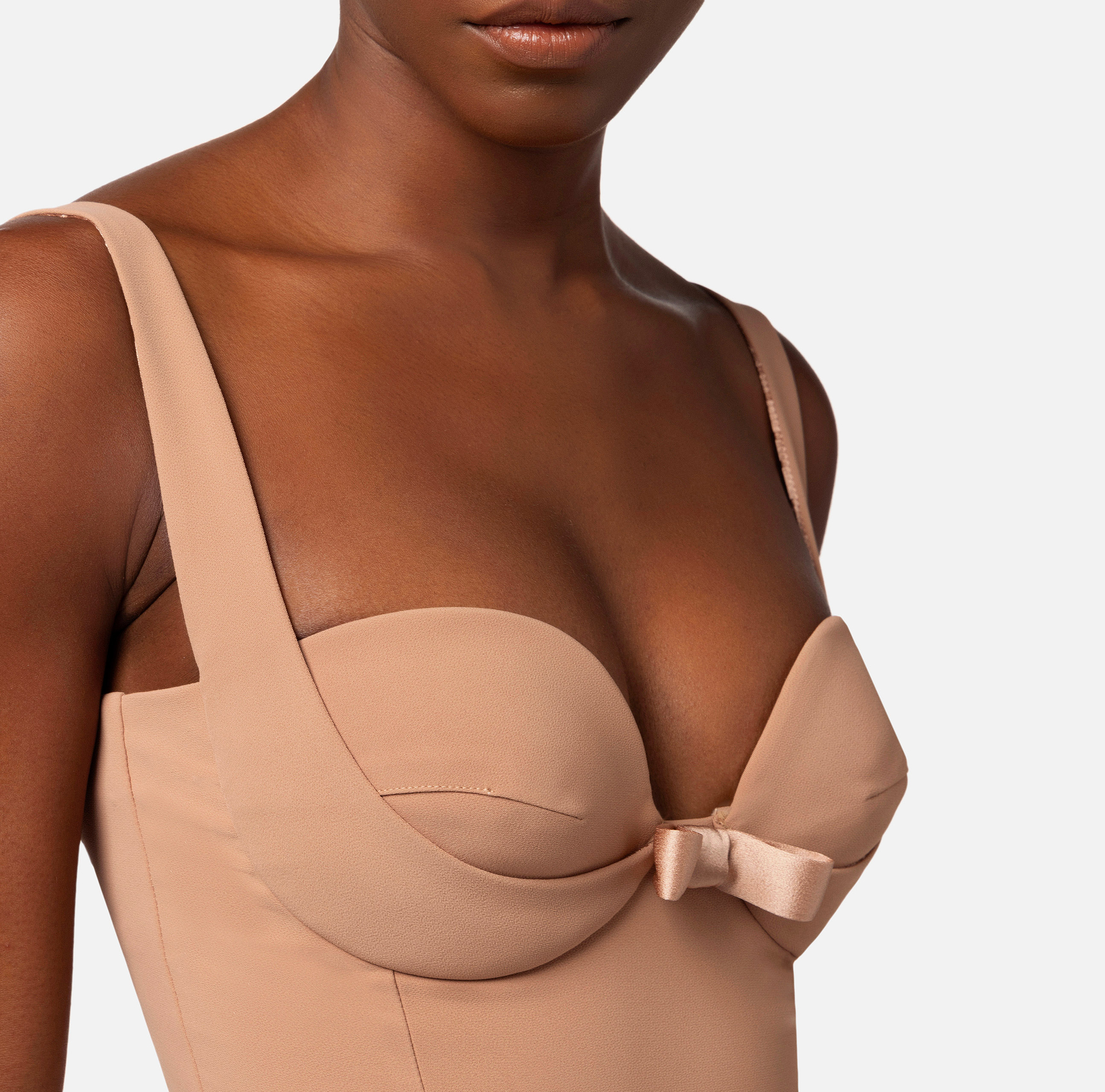 Bodysuit in crêpe fabric with satin bows - Elisabetta Franchi® Outlet