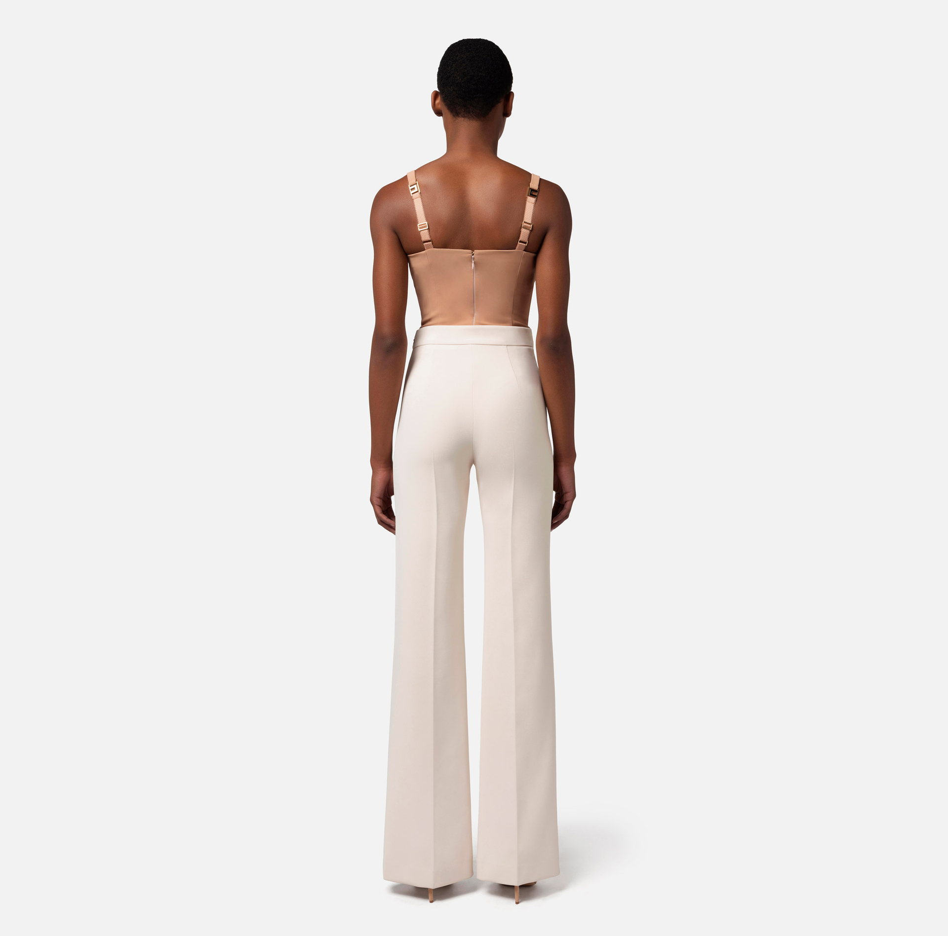 Bodysuit in crêpe fabric with satin bows - Elisabetta Franchi® Outlet