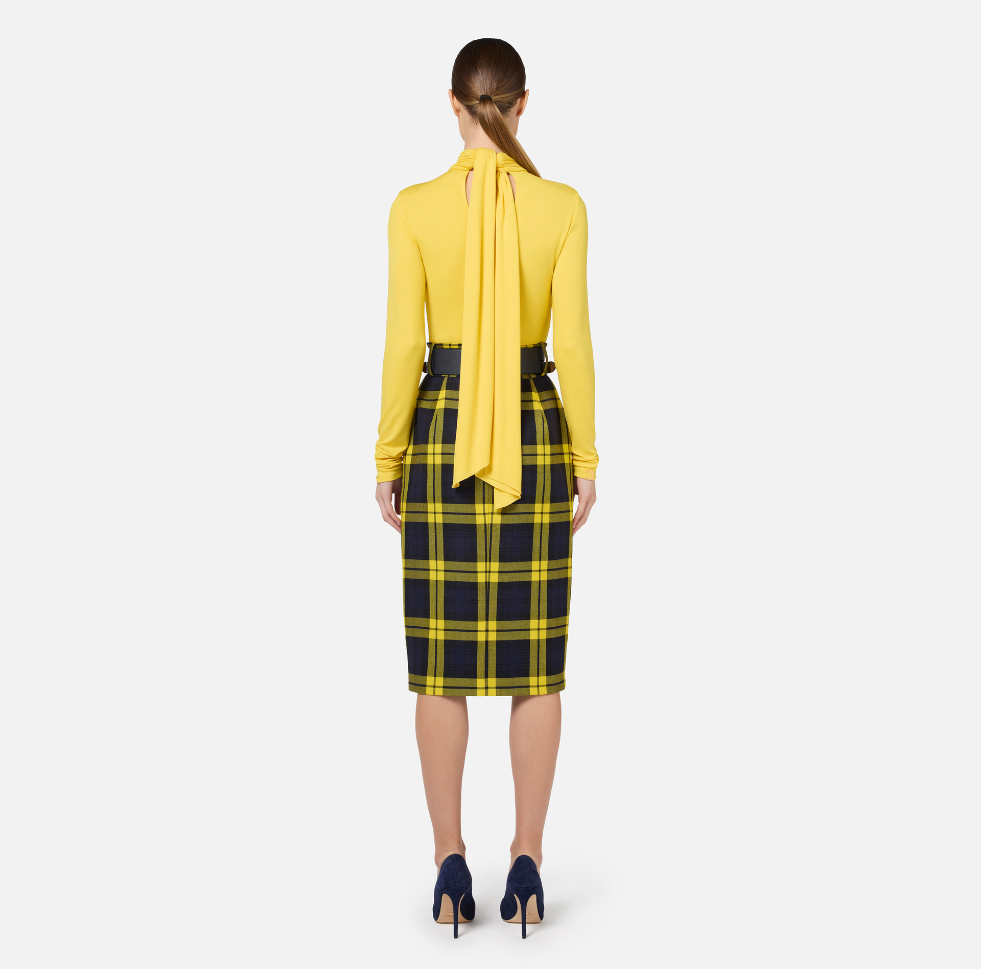 Tie neck bodysuit in jersey fabric | Elisabetta Franchi® Outlet