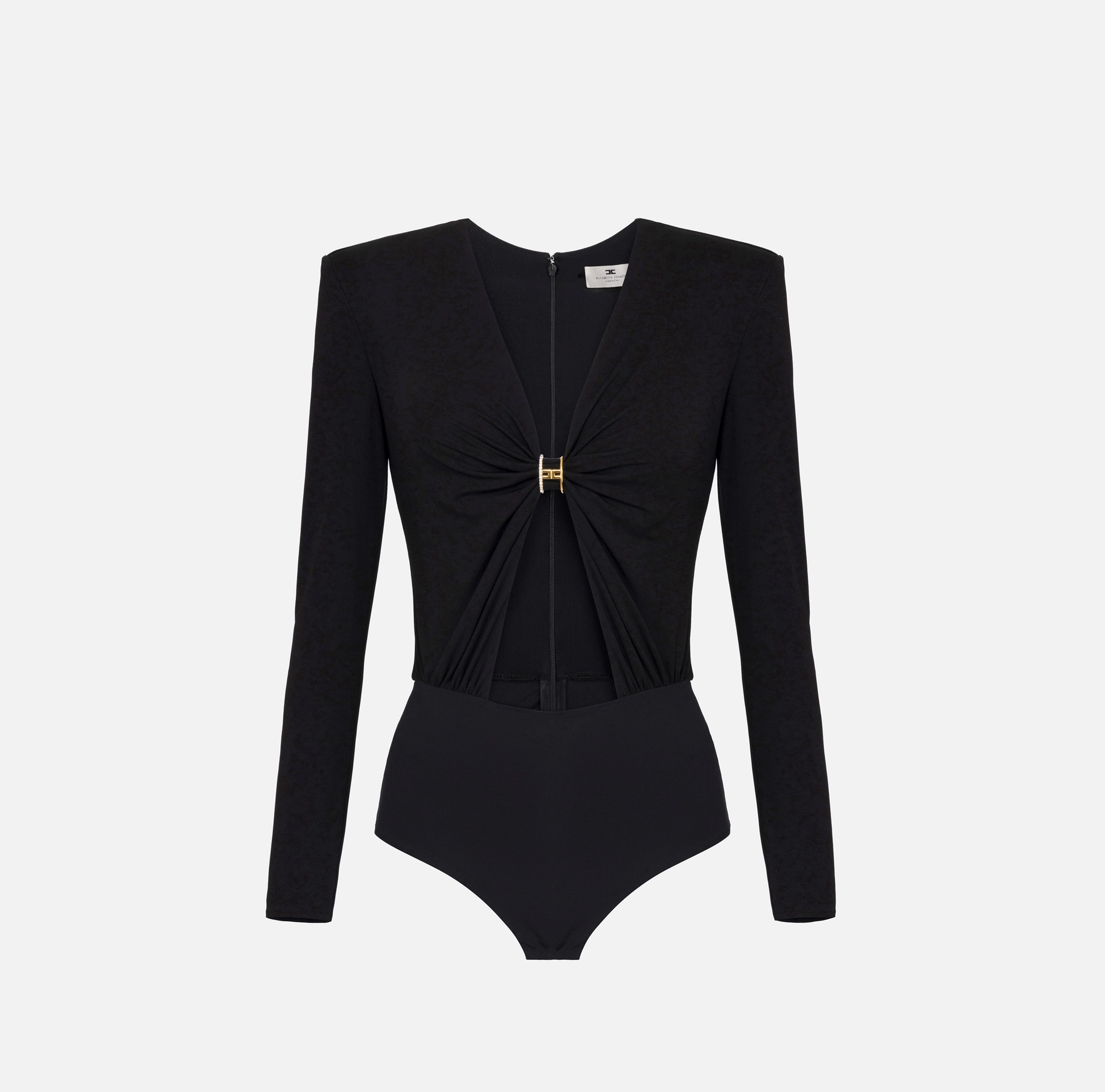 Bodysuit in jersey fabric with jewel ring | Elisabetta Franchi® Outlet