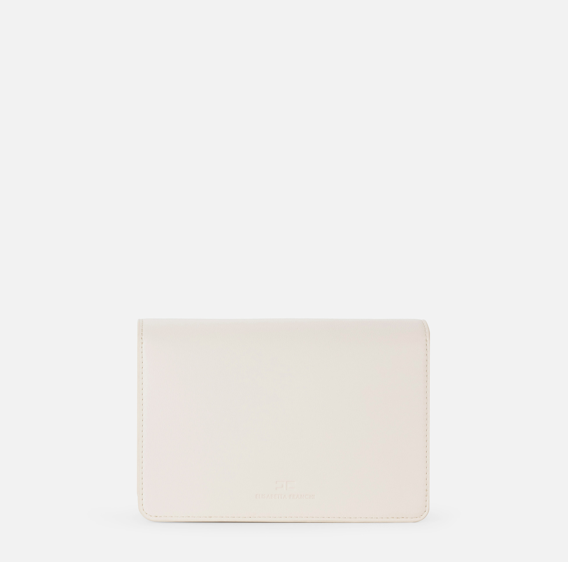 Borsa a tracolla con logo girello dorato - Elisabetta Franchi® Outlet