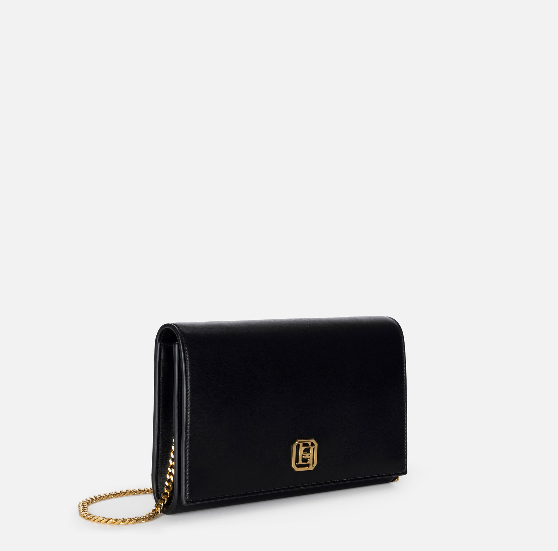 Sac baguette en cuir nappa avec plaque logo | Elisabetta Franchi® Outlet