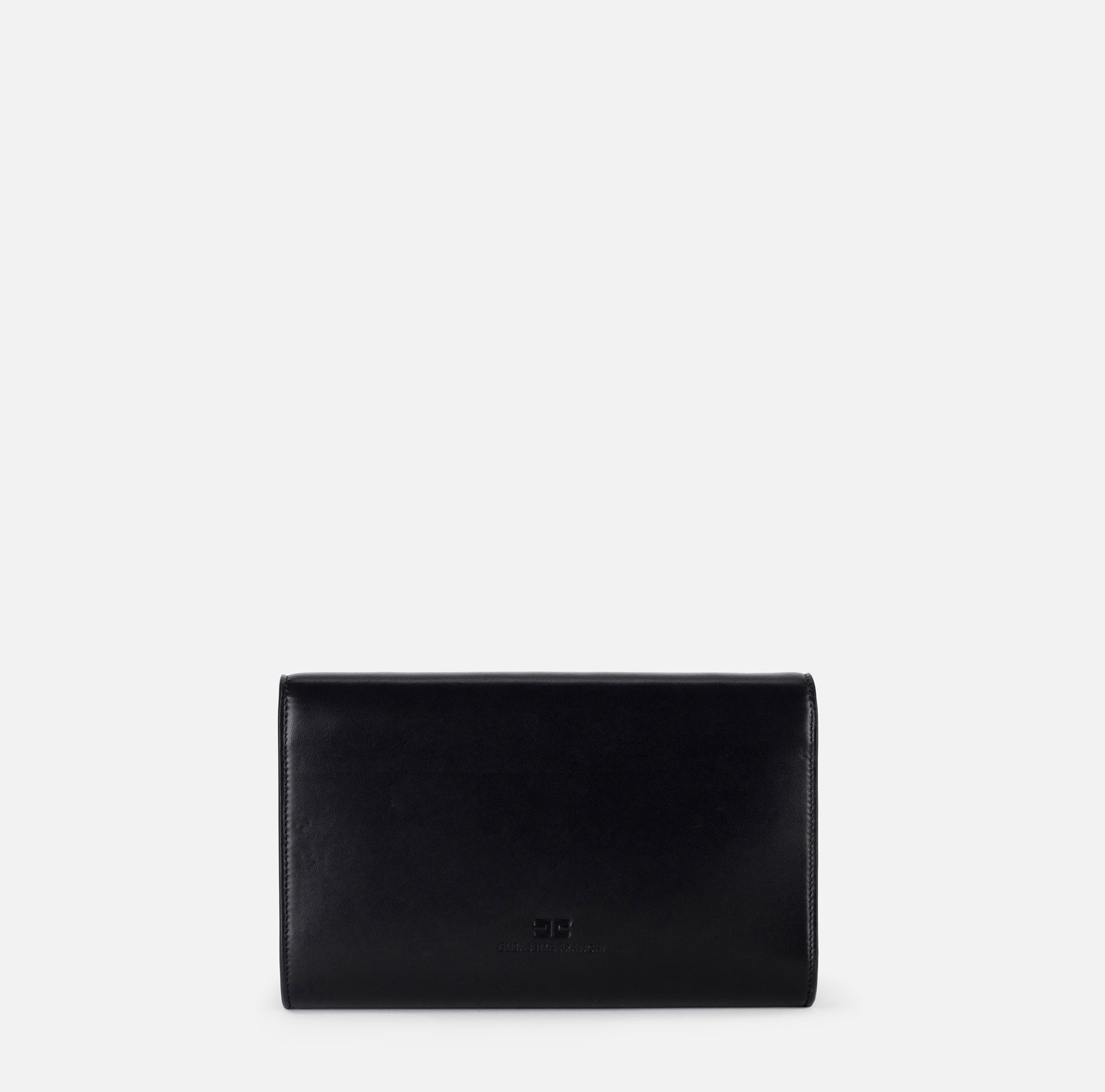 Sac baguette en cuir nappa avec plaque logo | Elisabetta Franchi® Outlet