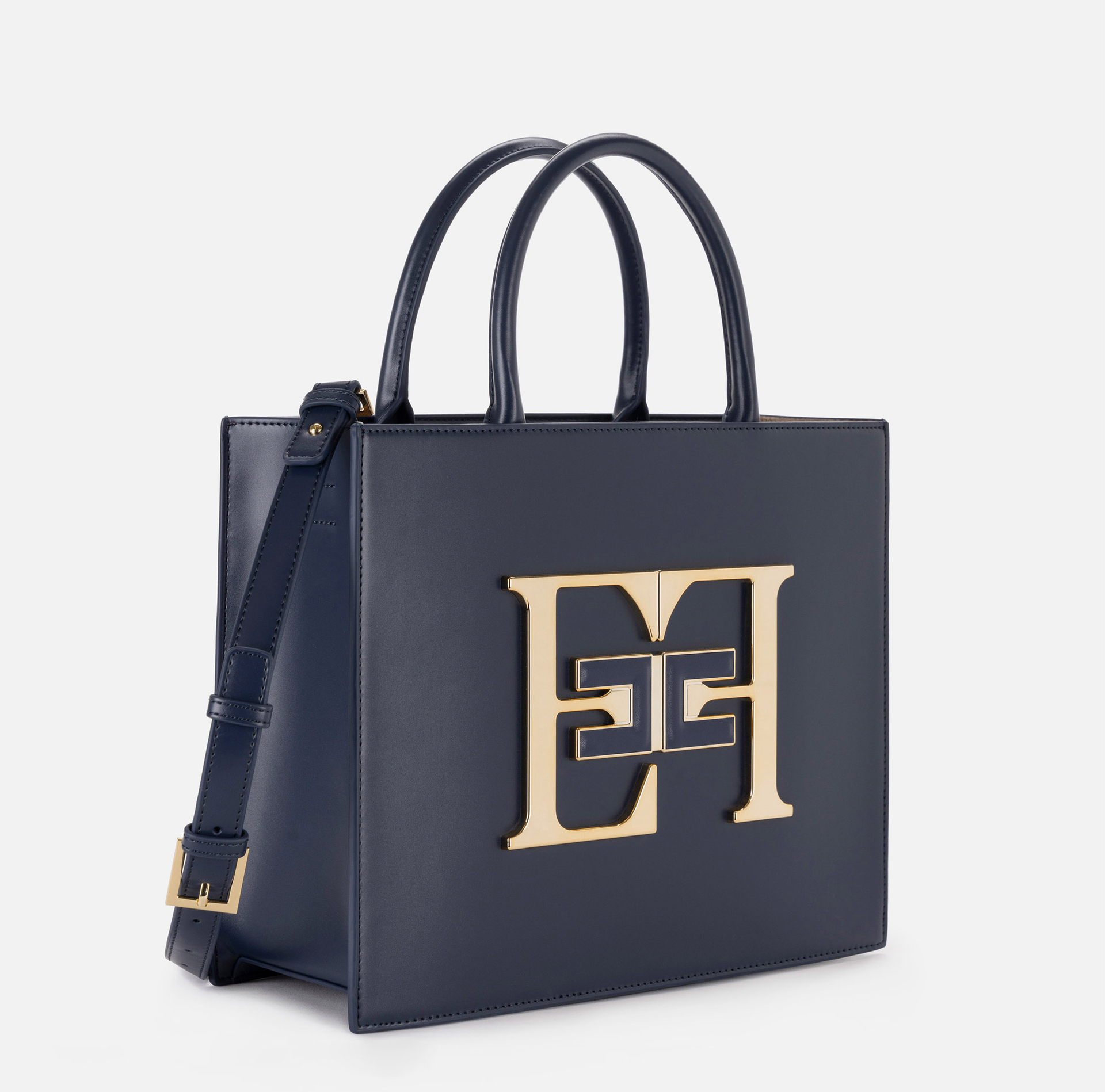 Borsa a mano media con logo | Elisabetta Franchi® Outlet