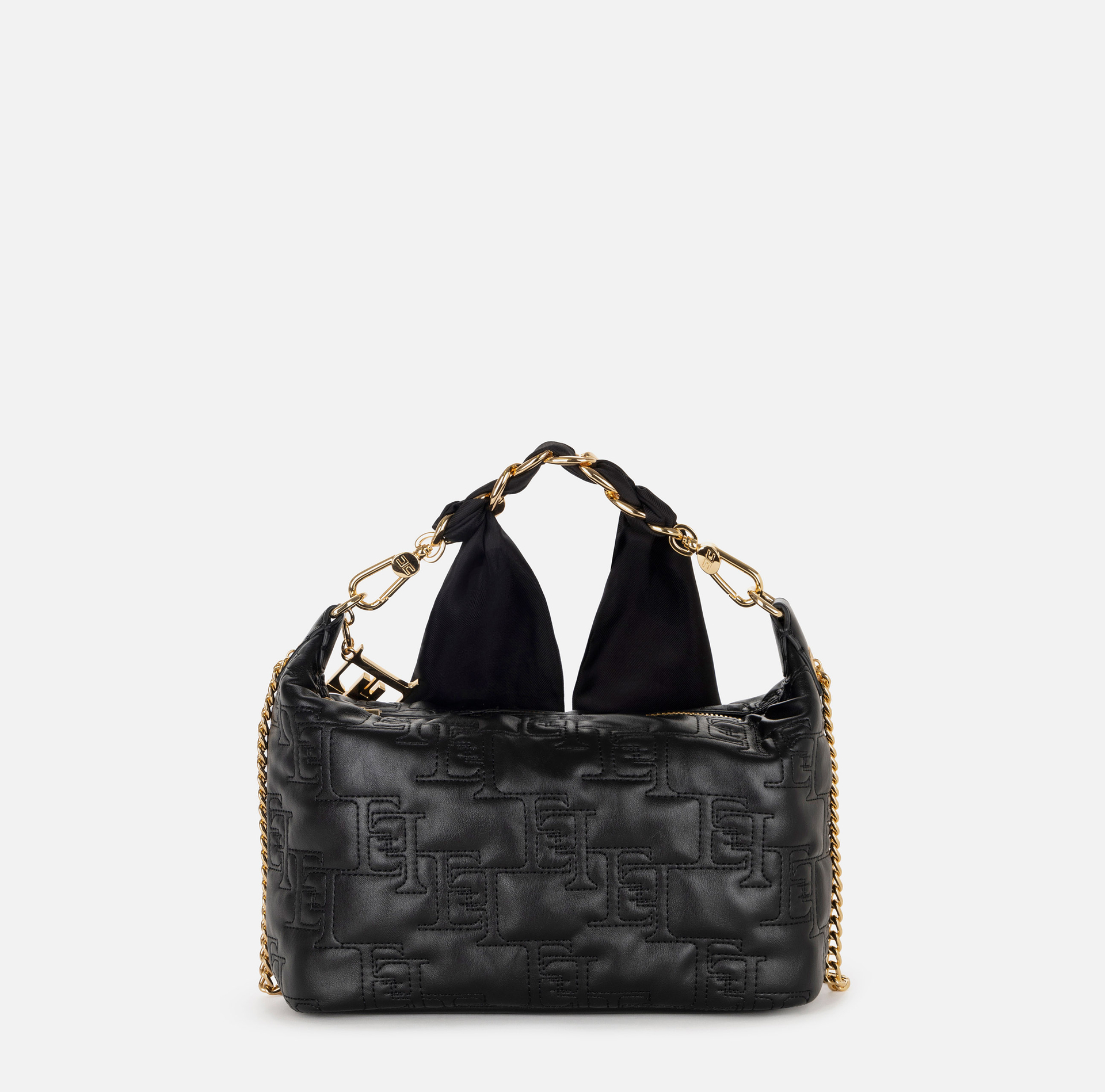 Small hobo bag with foulard scarf chain | Elisabetta Franchi® Outlet