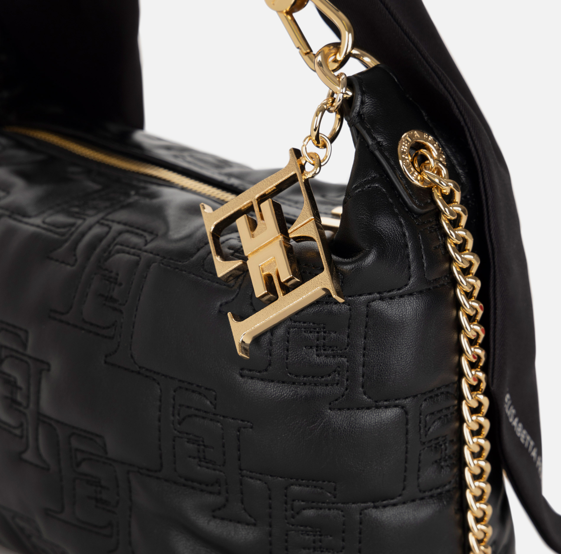 Small hobo bag with foulard scarf chain | Elisabetta Franchi® Outlet