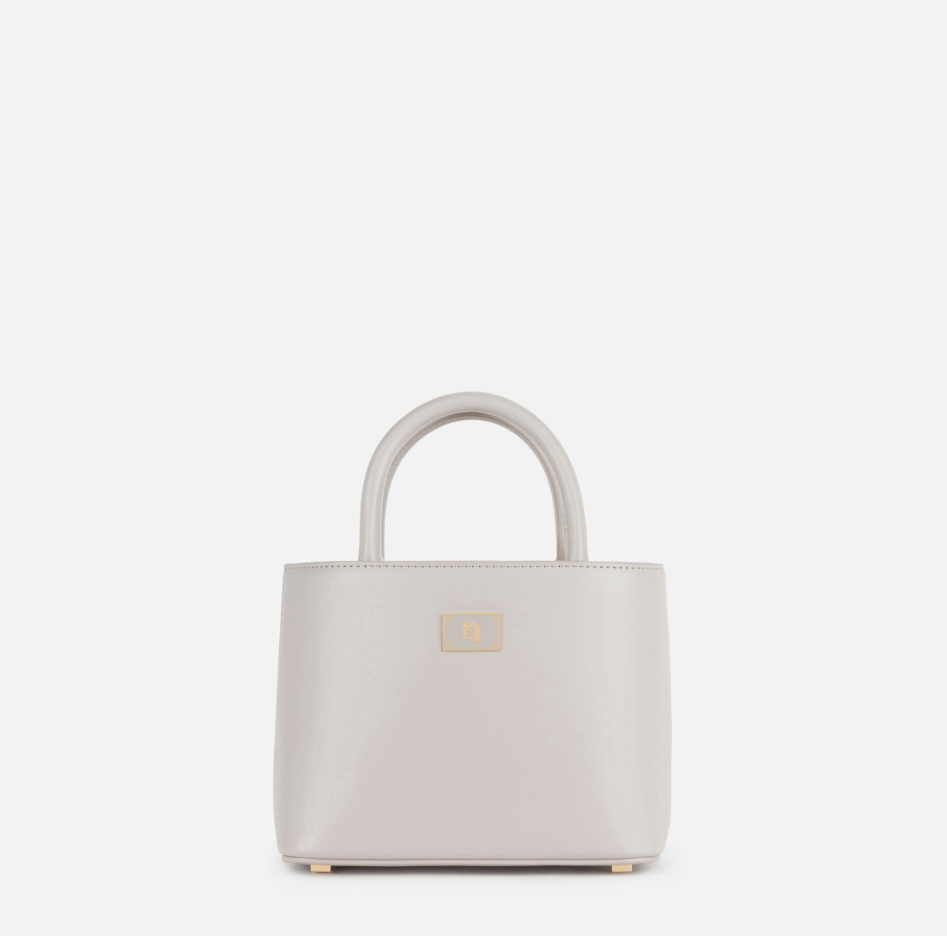 Small shopper bag with enamelled plaque - Elisabetta Franchi® Outlet
