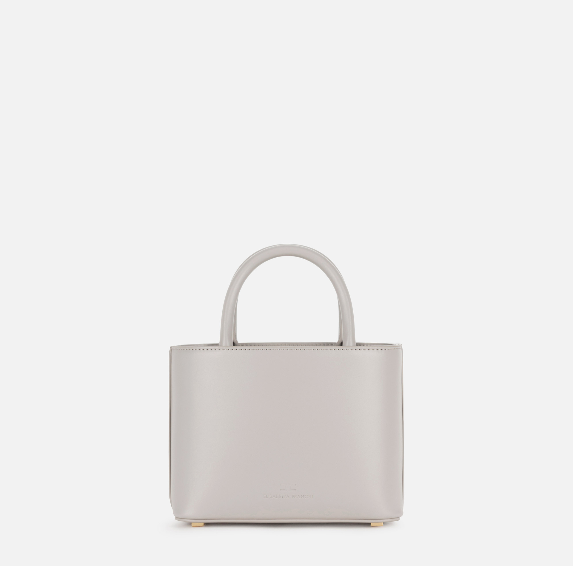 Small shopper bag with enamelled plaque - Elisabetta Franchi® Outlet