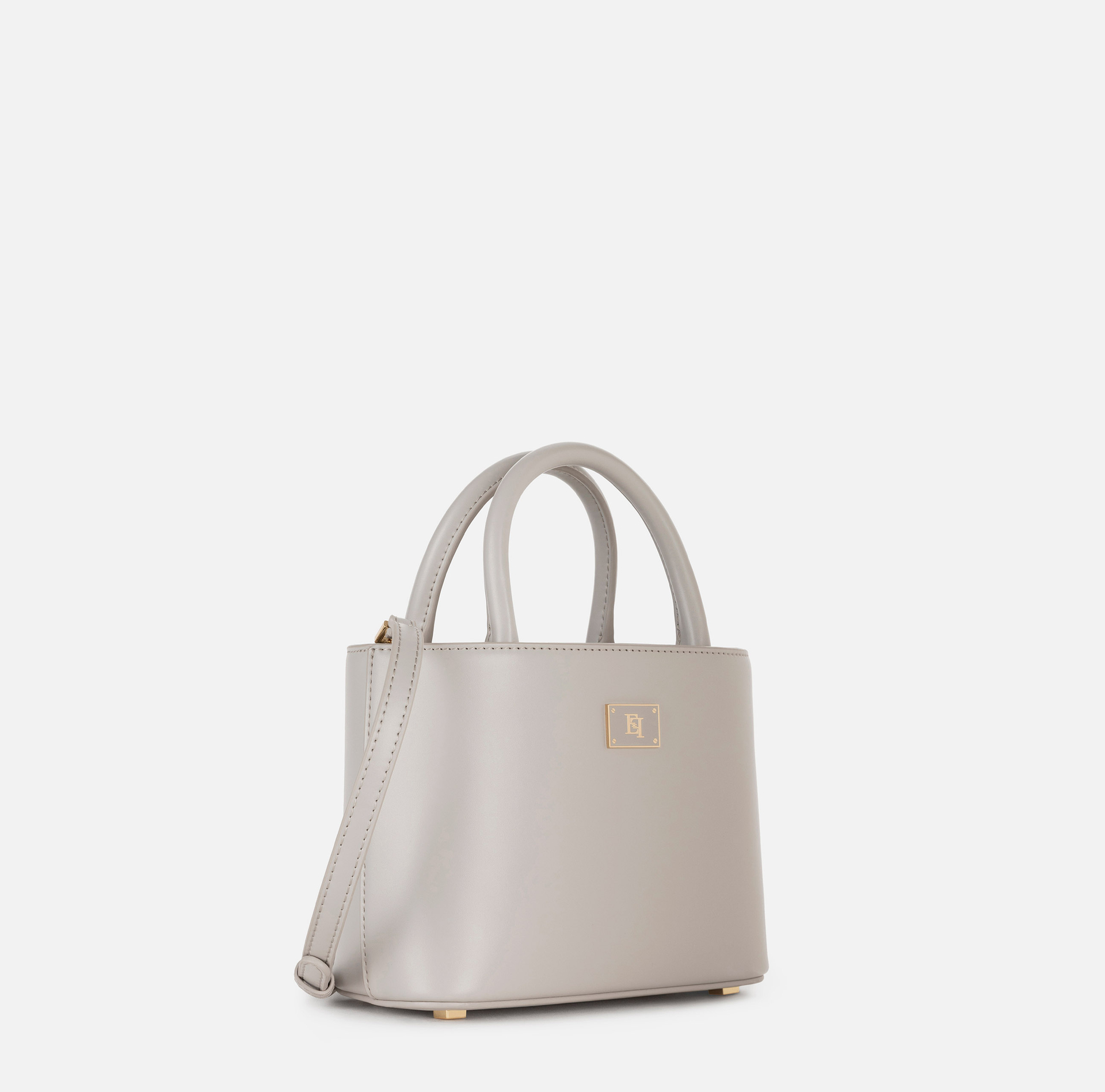 Small shopper bag with enamelled plaque - Elisabetta Franchi® Outlet
