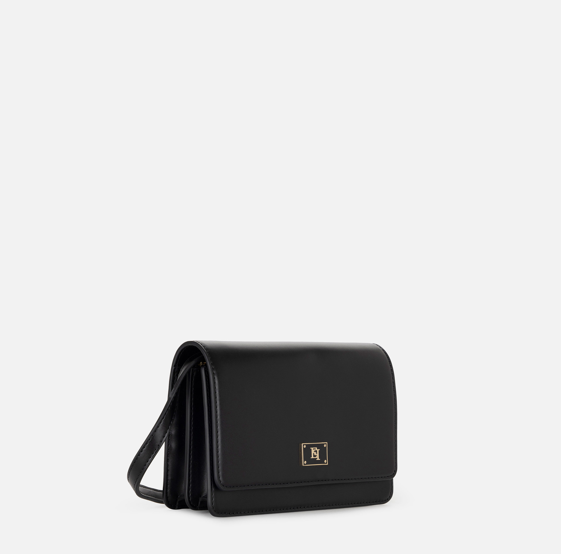 Borsa a tracolla con placca smaltata - Elisabetta Franchi® Outlet