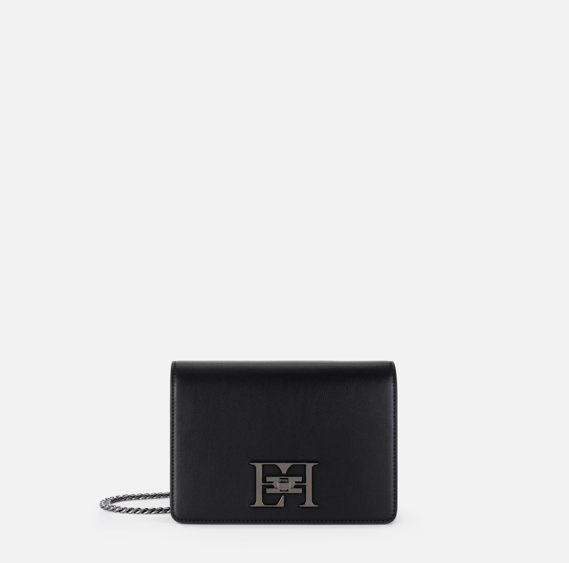 Shoulder bag with metal logo turn-lock | Elisabetta Franchi® Outlet