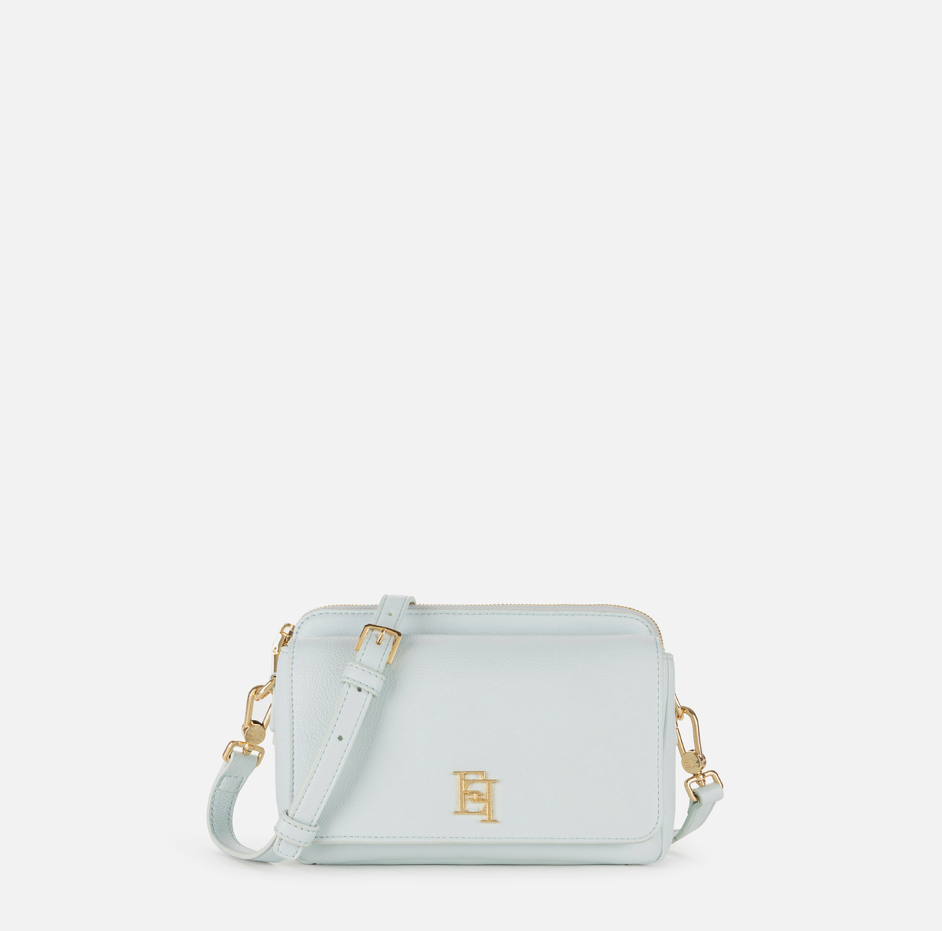 Camera bag with pocket and metal logo - Elisabetta Franchi® Outlet
