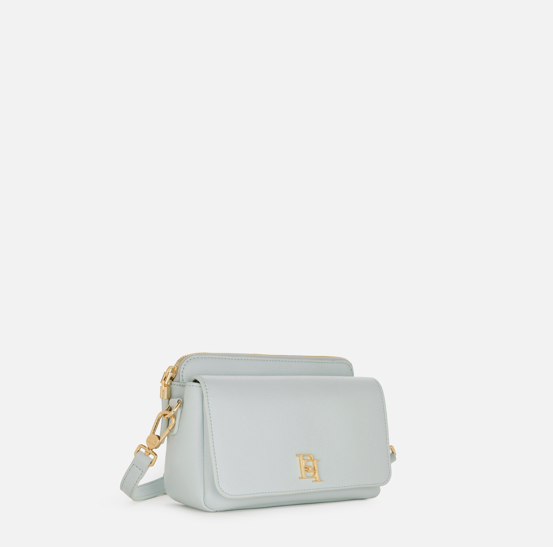 Camera bag with pocket and metal logo - Elisabetta Franchi® Outlet