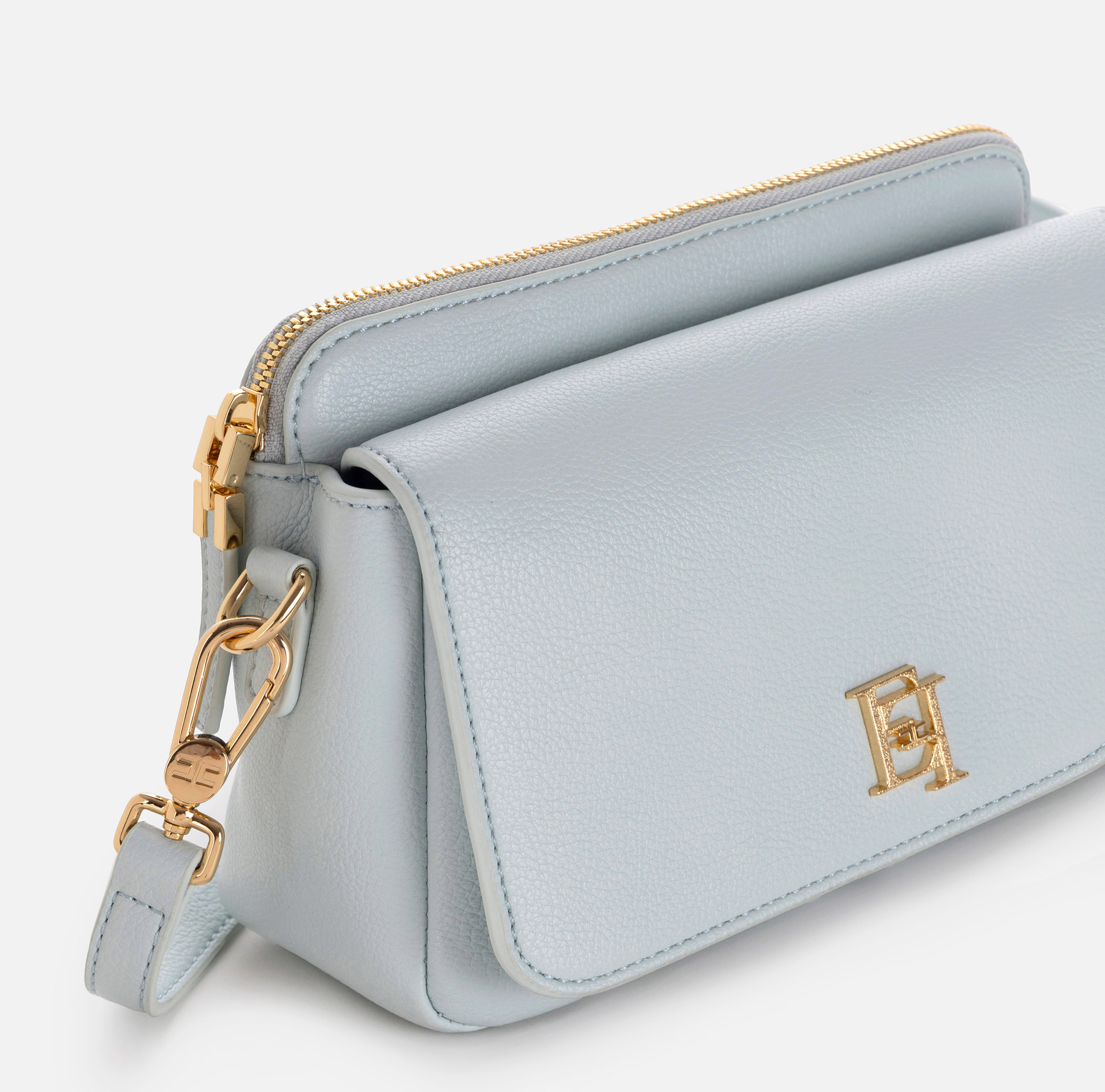 Camera bag with pocket and metal logo - Elisabetta Franchi® Outlet