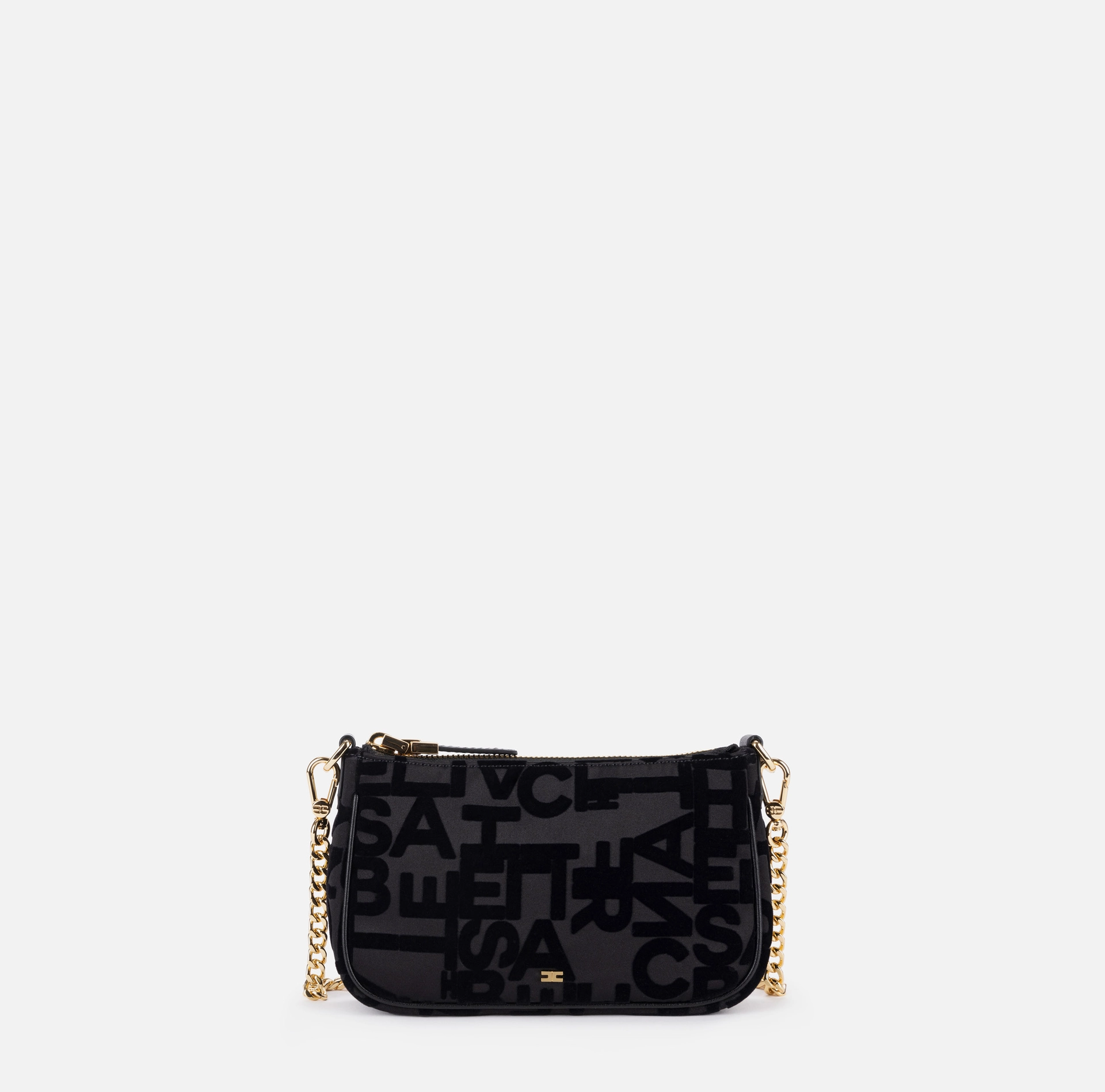 Lettering clutch bag with shoulder strap | Elisabetta Franchi® Outlet