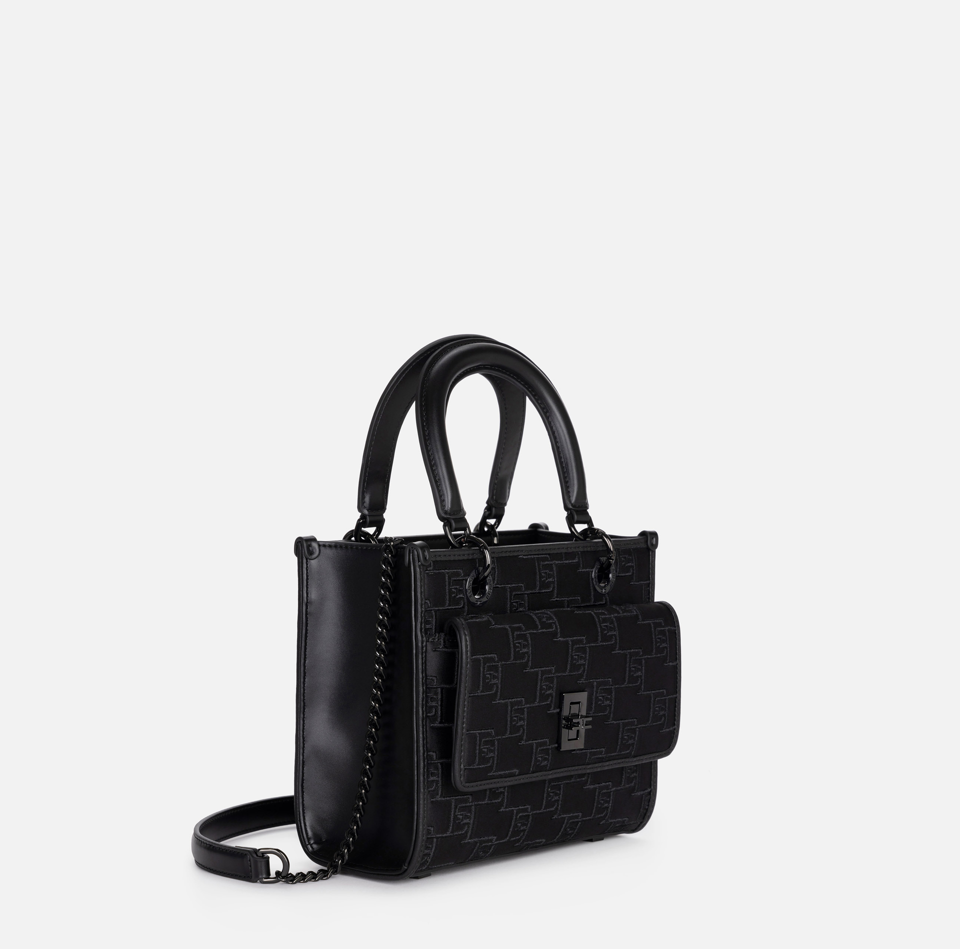 Sac à main de petite taille avec logo gaufré | Elisabetta Franchi® Outlet